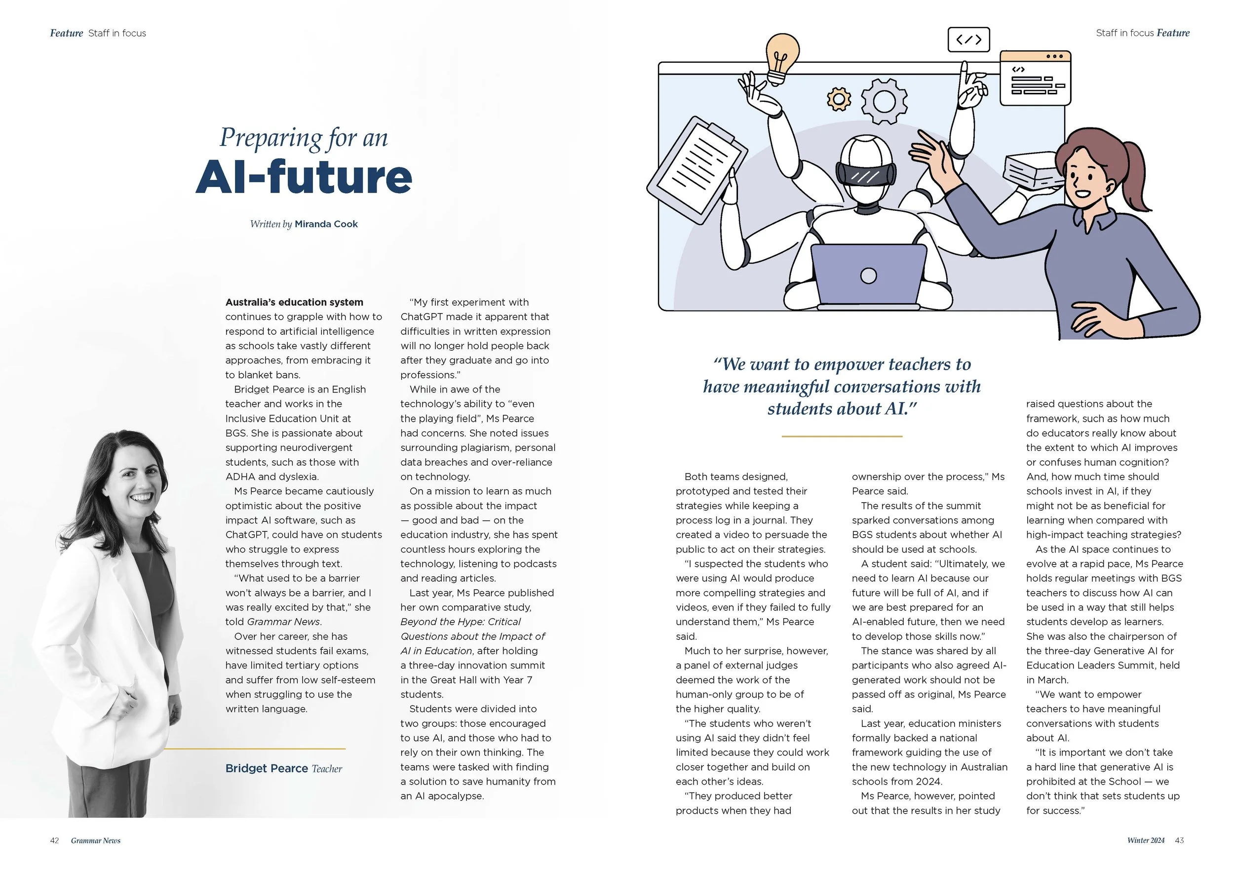 Screenshot of article written for Grammar News