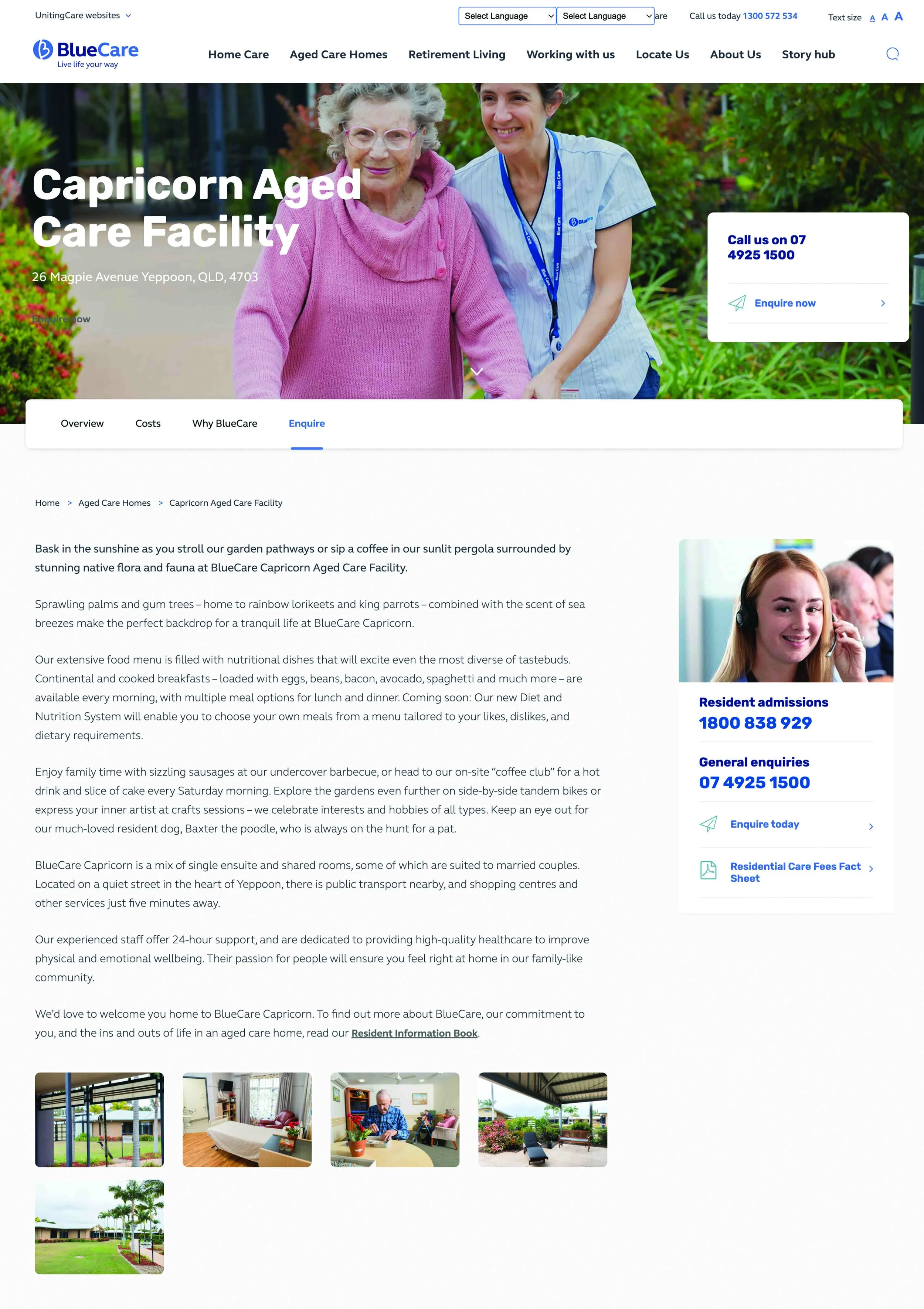 Screenshot of article written for Blue Care.