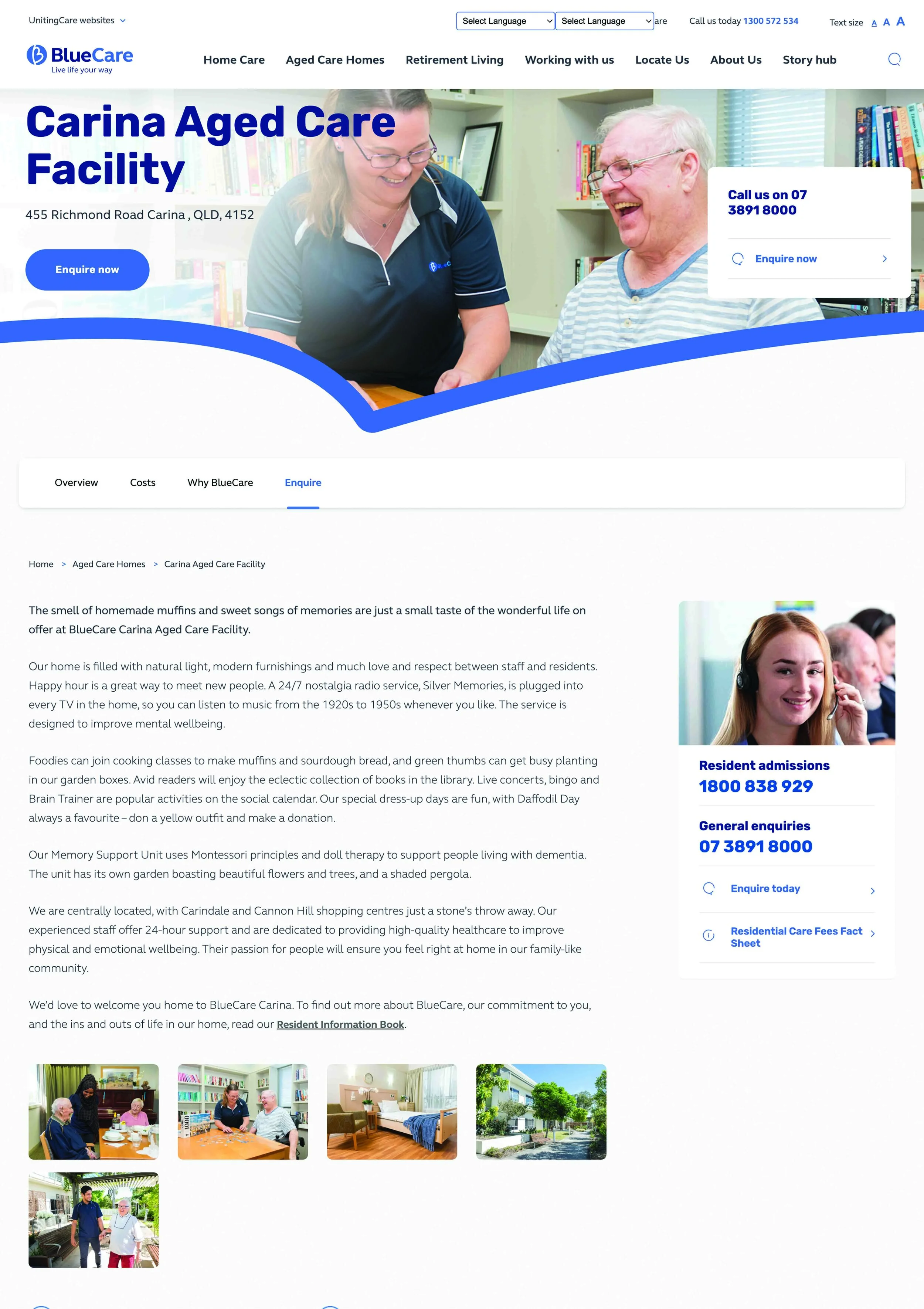 Screenshot of article written for Blue Care.