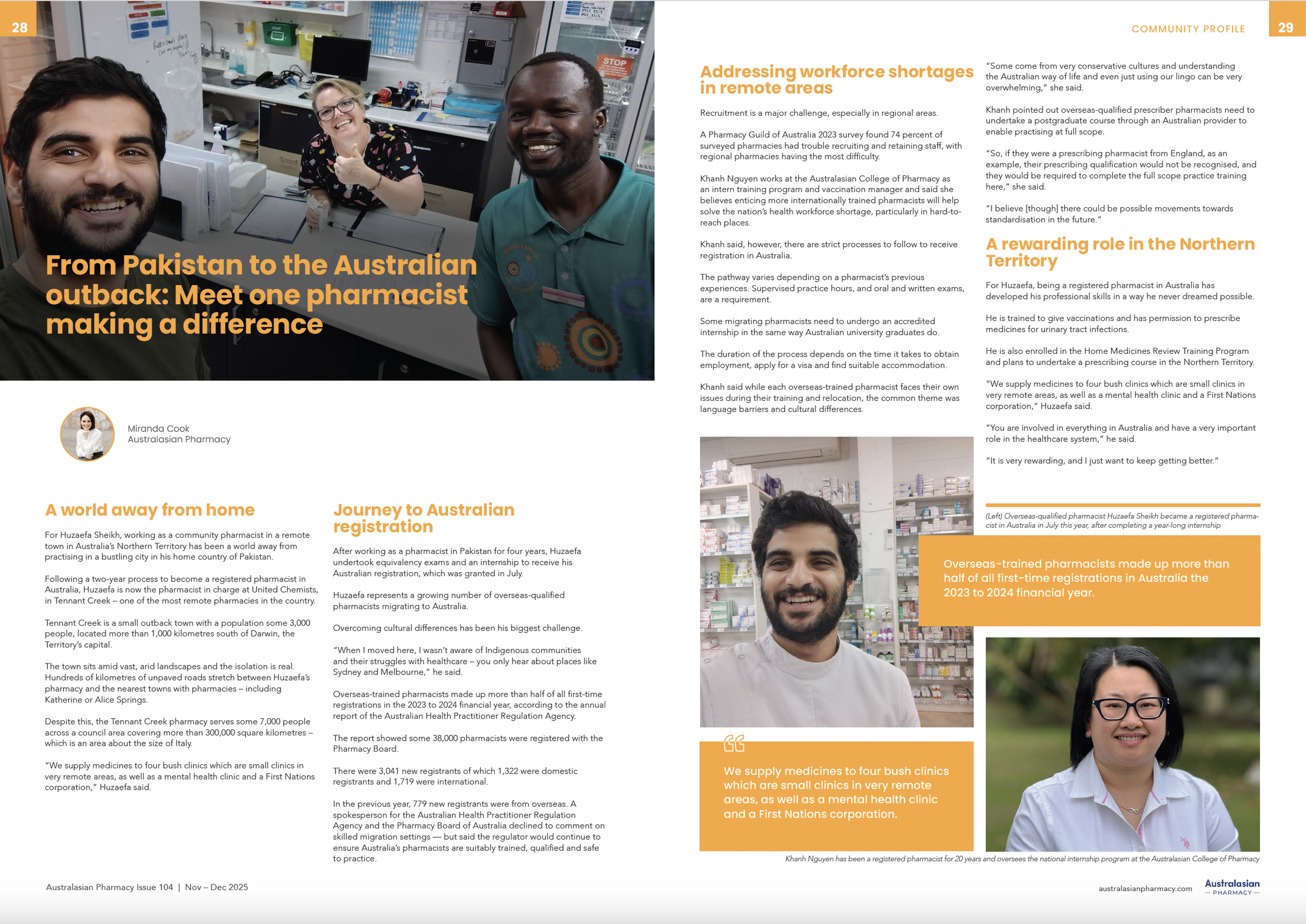 Screenshot of news article written for Australasian Pharmacy