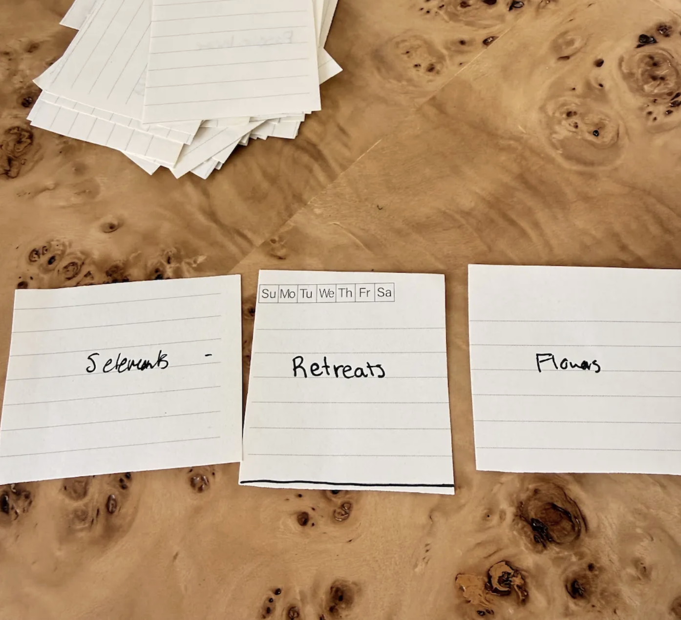 Tarot cards and intuitive tools used during a creative coaching session