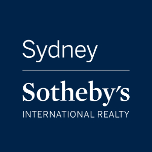 Sydney Sotheby's International Realty logo with blue background and white text.