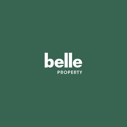 Belle Property logo on a dark green background.