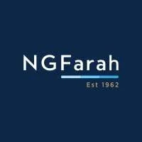 Logo with the text 'NGFarah' and 'Est 1962' on a dark blue background.