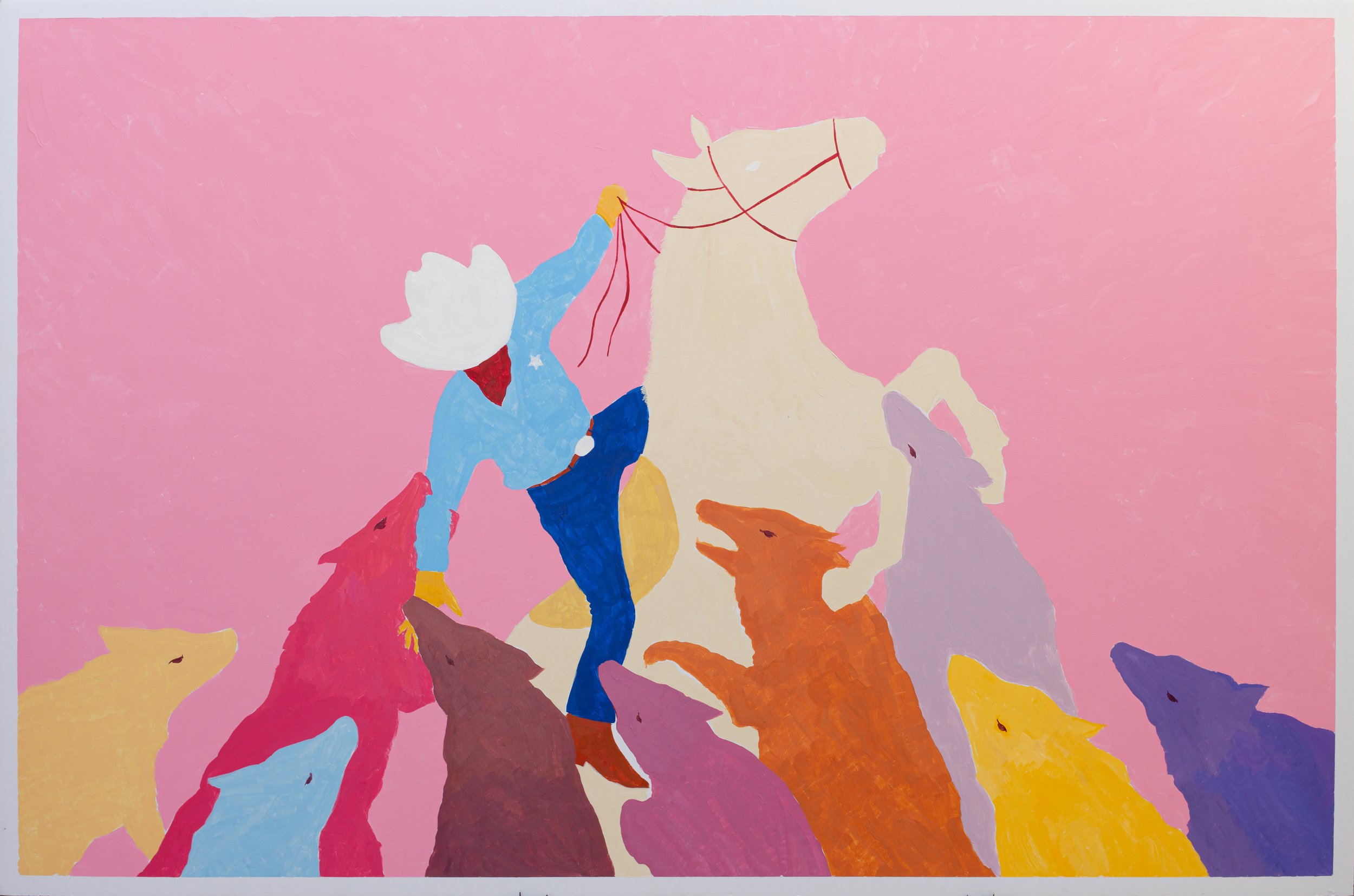 sheriff and the wolves acrylic on foamcore. 60x40in