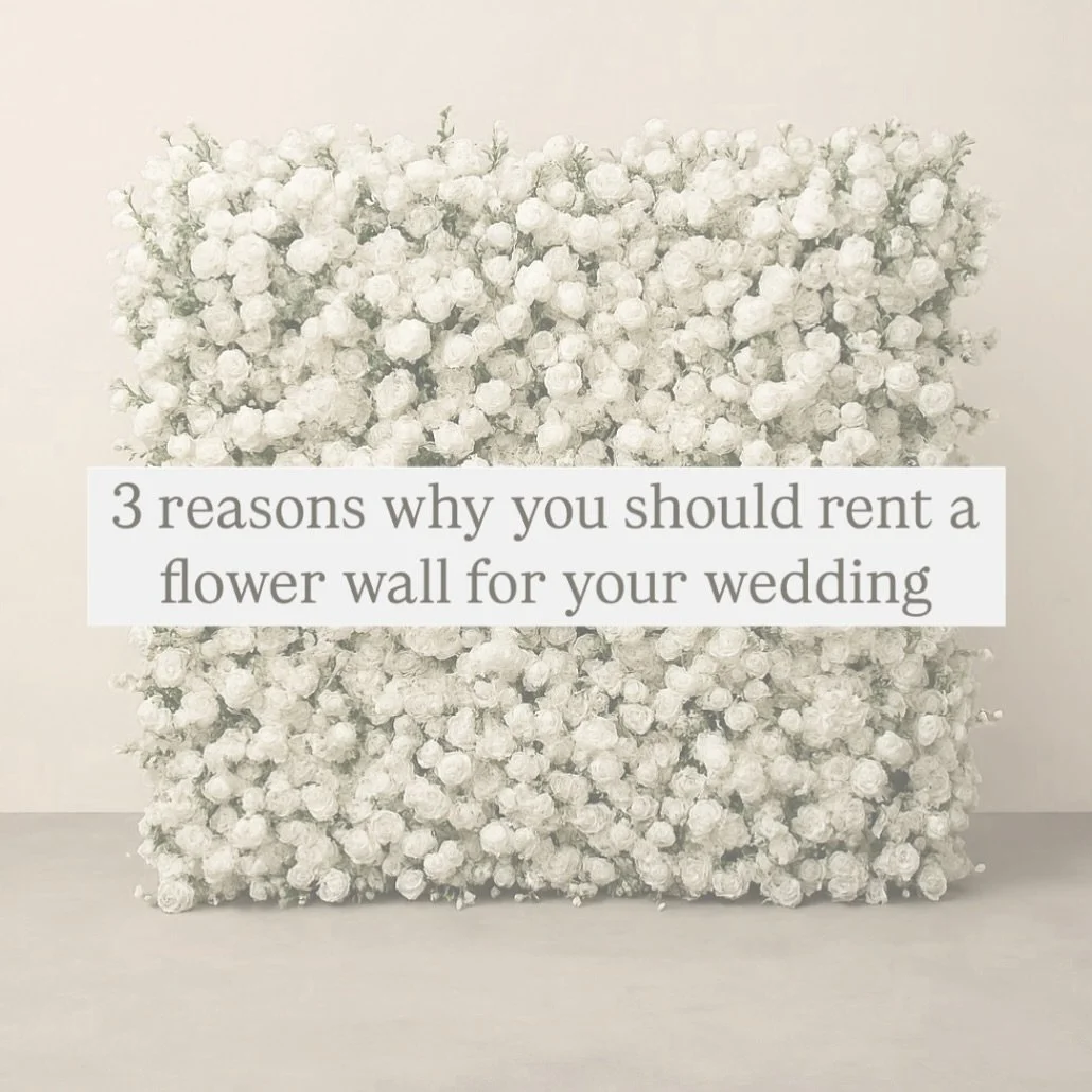1. Affordability. Renting a flower wall is often more cost effective than fresh floral arrangements. We use premium 5d silk flowers that are just as beautiful as fresh flowers but won't break the bank.

2. Sustainability. Opting to rent a flower wall