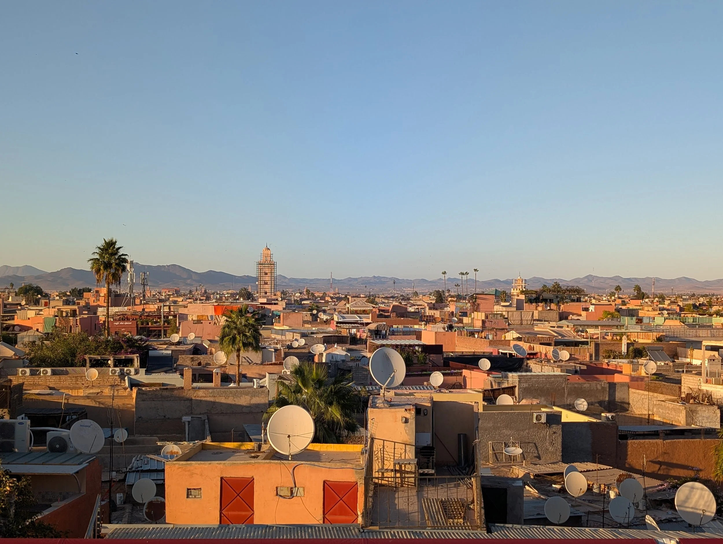 View of Marrakech and the Atlas Mountains