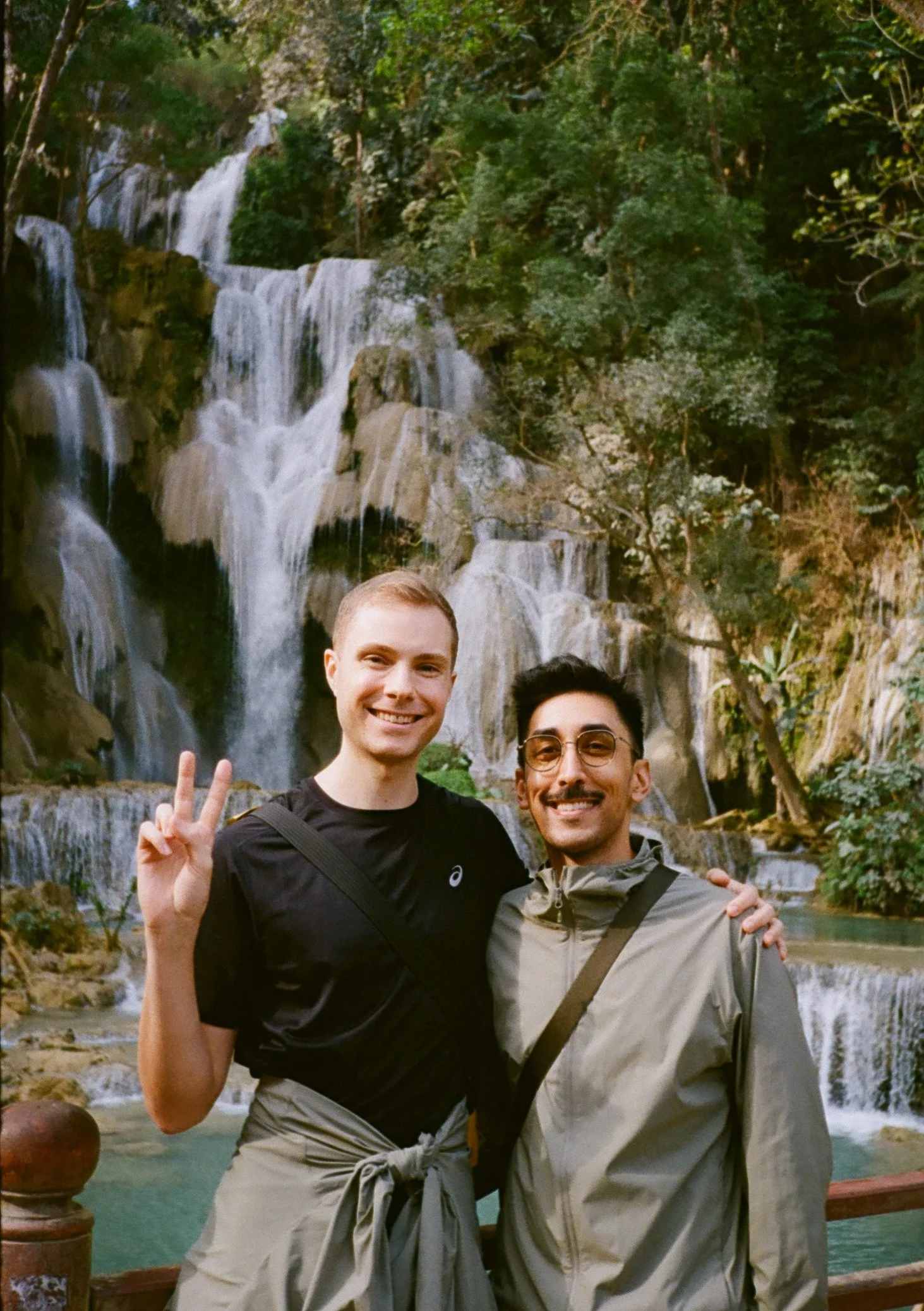 Us at Kuang Si Waterfall