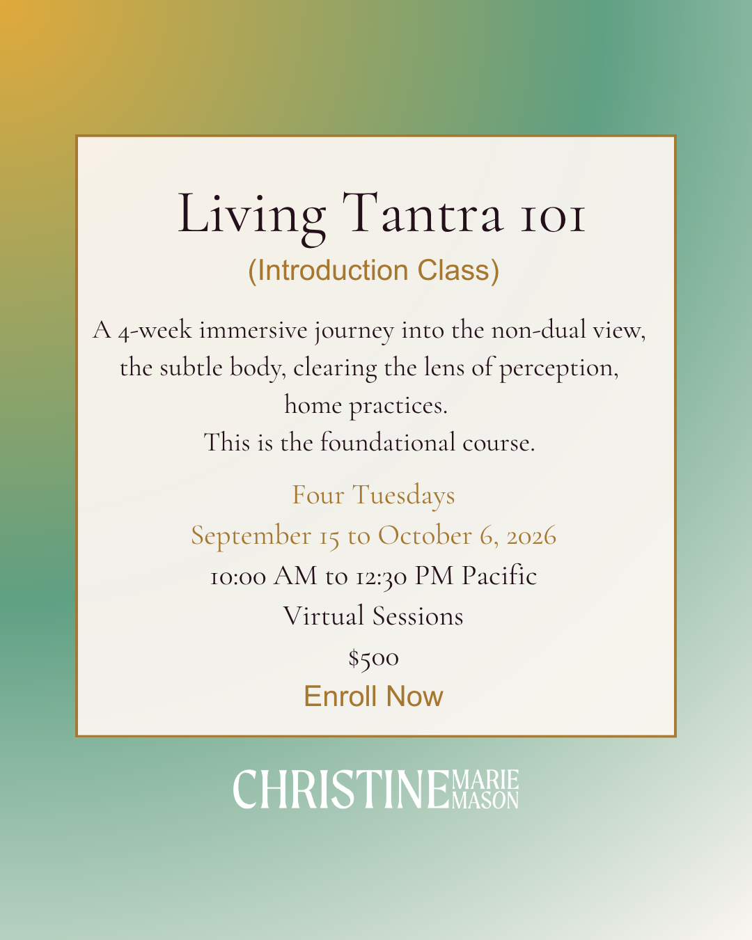 Living Tantra I (Introduction Class)