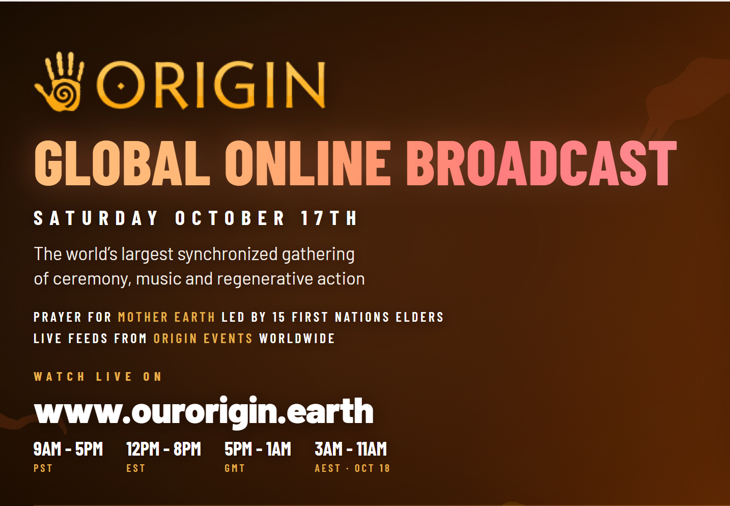 Origin: Global Online Broadcast - Catalyzing A Cultural &amp; Shift - From Doom to Bloom