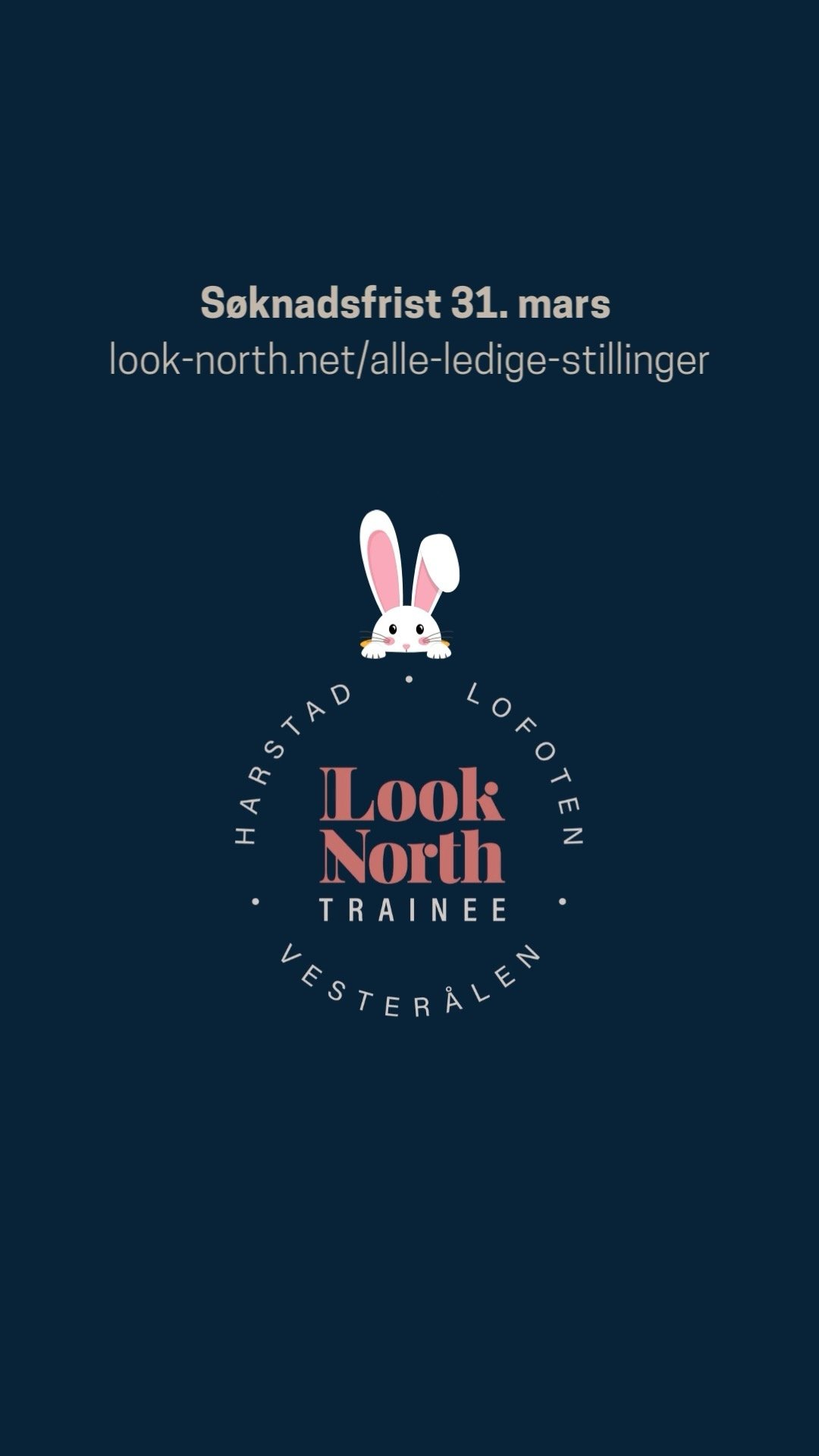 Vi i Look North ønsker alle våre følgere en riktig god påske, og minner samtidig om søknadsfristen 31. mars 🐣 Ekstra stort påskeegg innvilges til de som søker (og som har søkt 🥰) 🐥