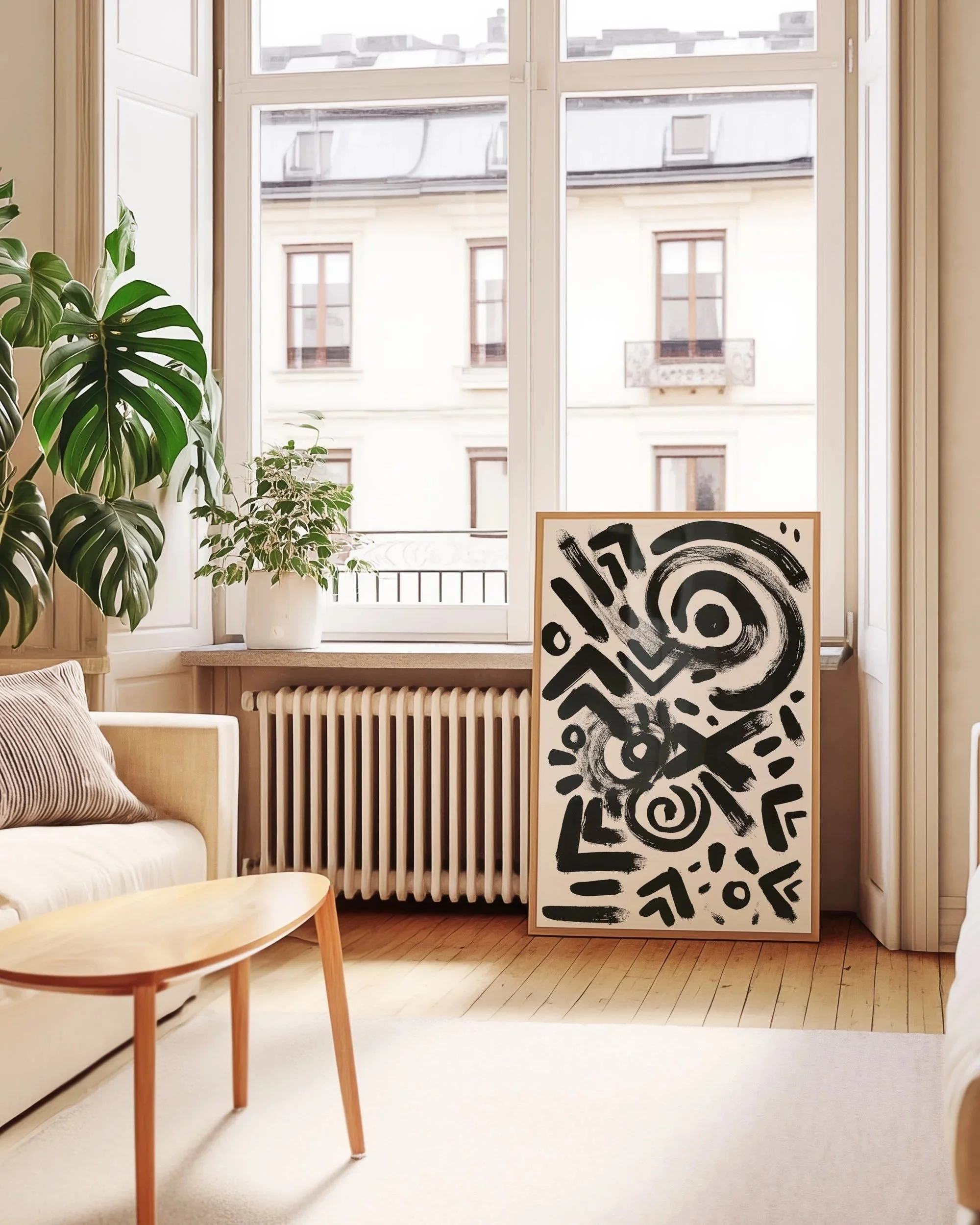 Abstract 'Mark Made' Black Brushstroke 8" x 11" Giclée Art Print — Modern Monochrome Wall Art