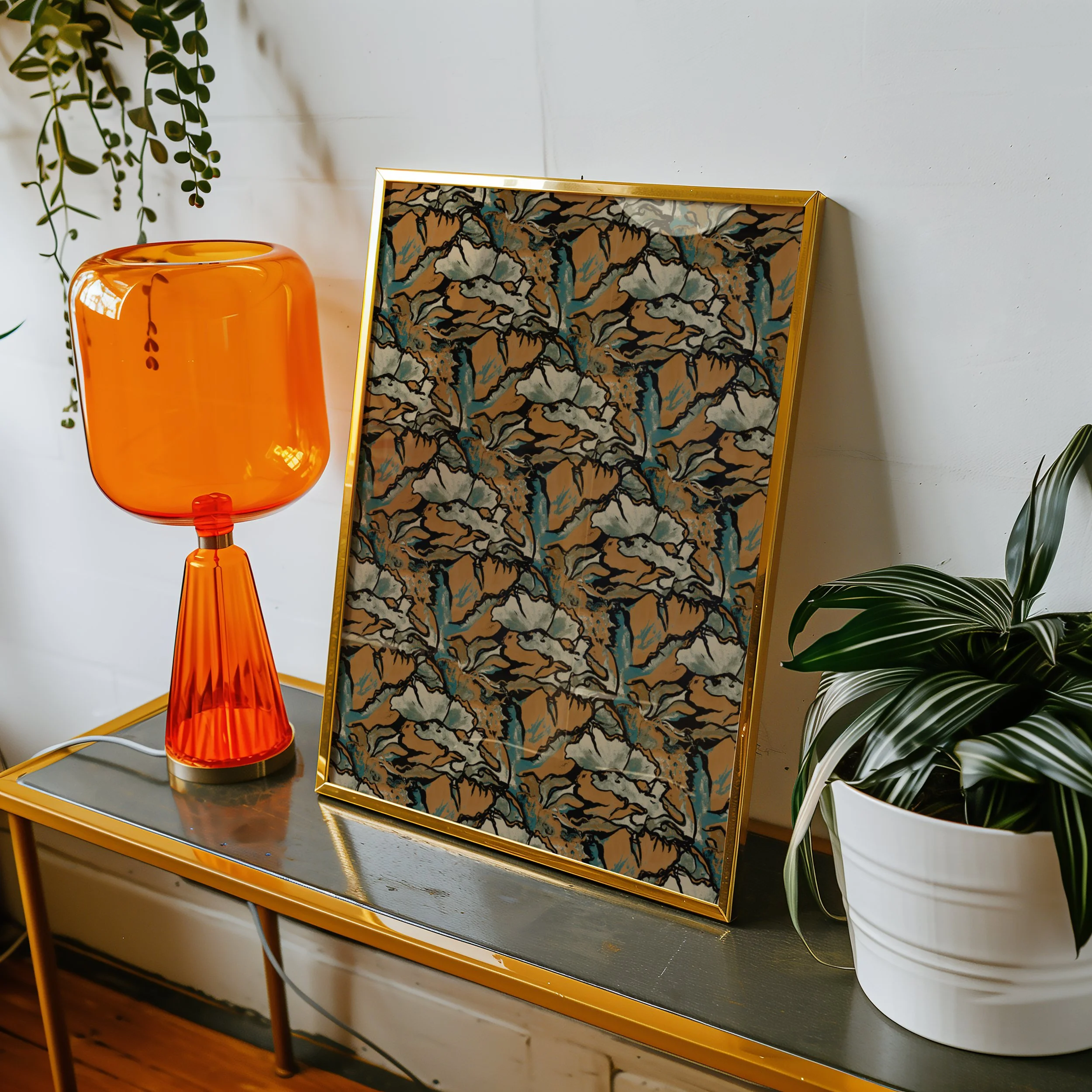 Fungi Formations Caramel Print Gold Frame by Aimee Kent.jpg