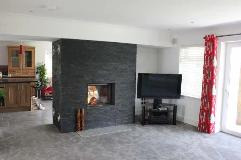 Stuv double sided woodburner, room partition