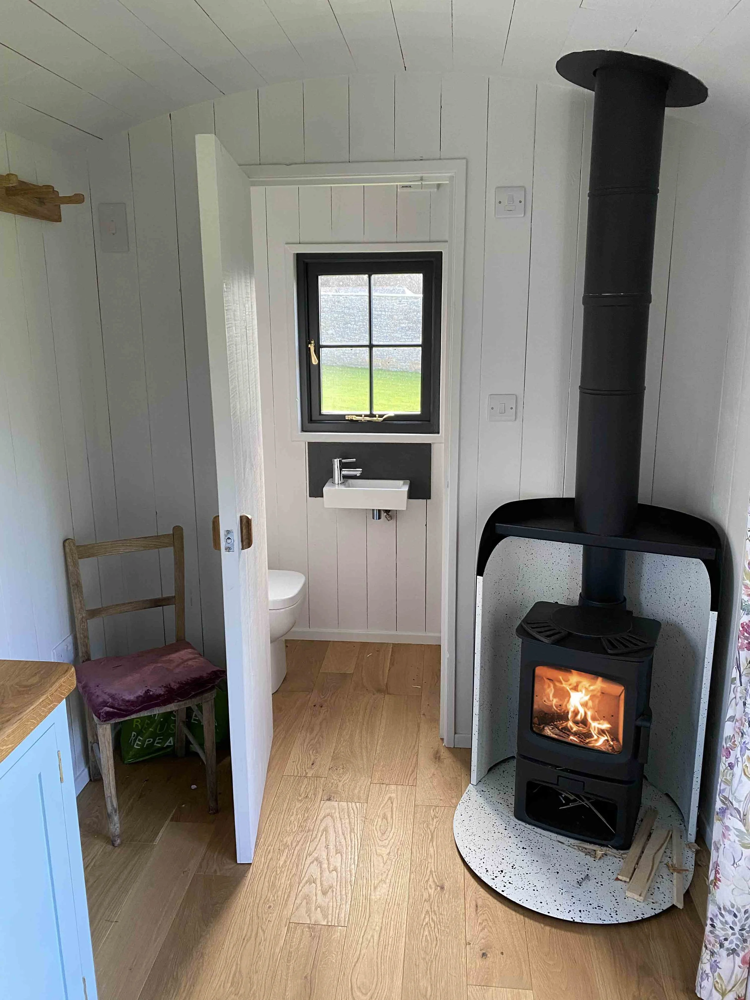 Charnwood stove and vlaze pod in shepherd hut.jpg