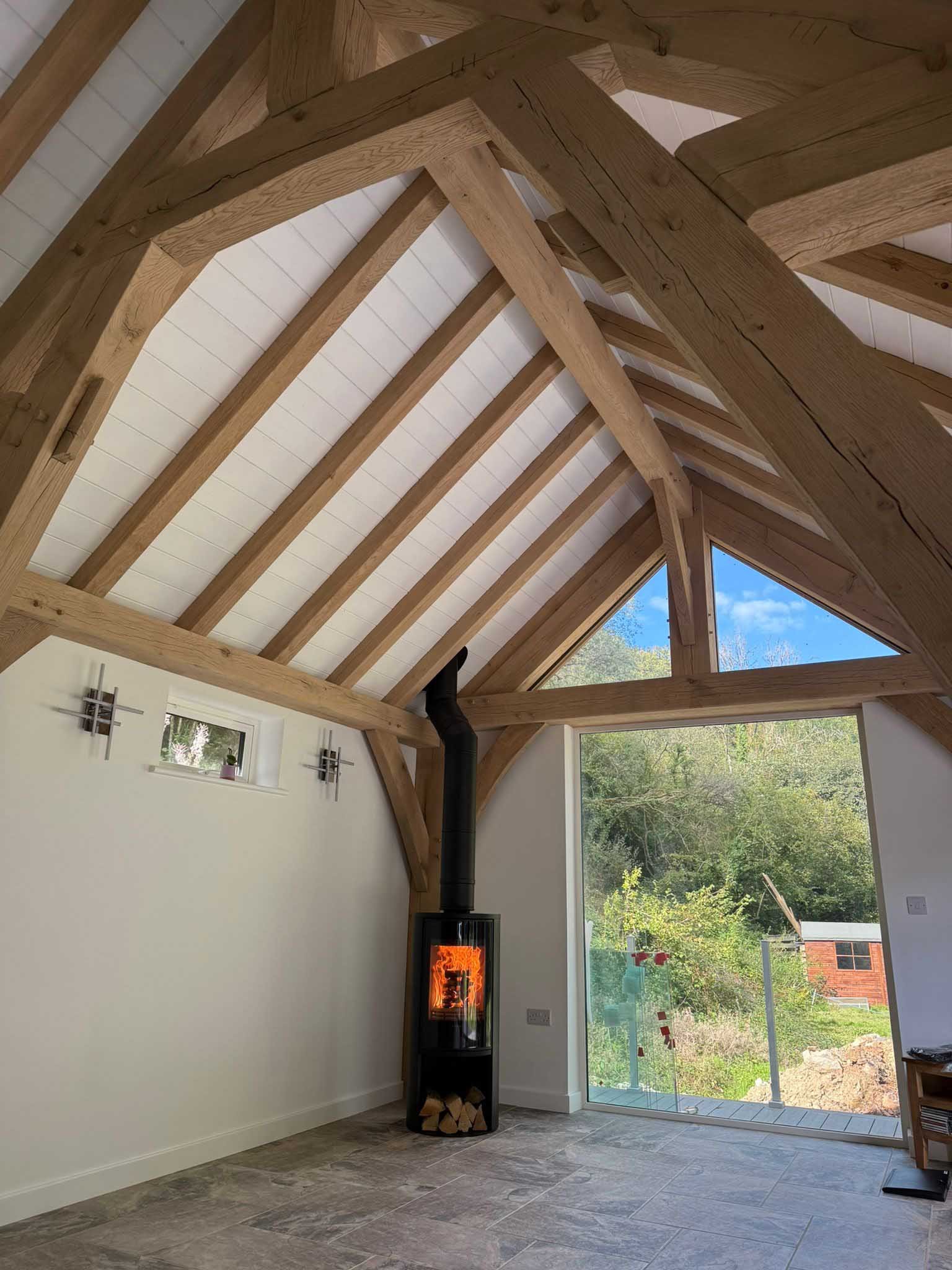 Contura Woodburner in double height Barn Conversion in Cornwall