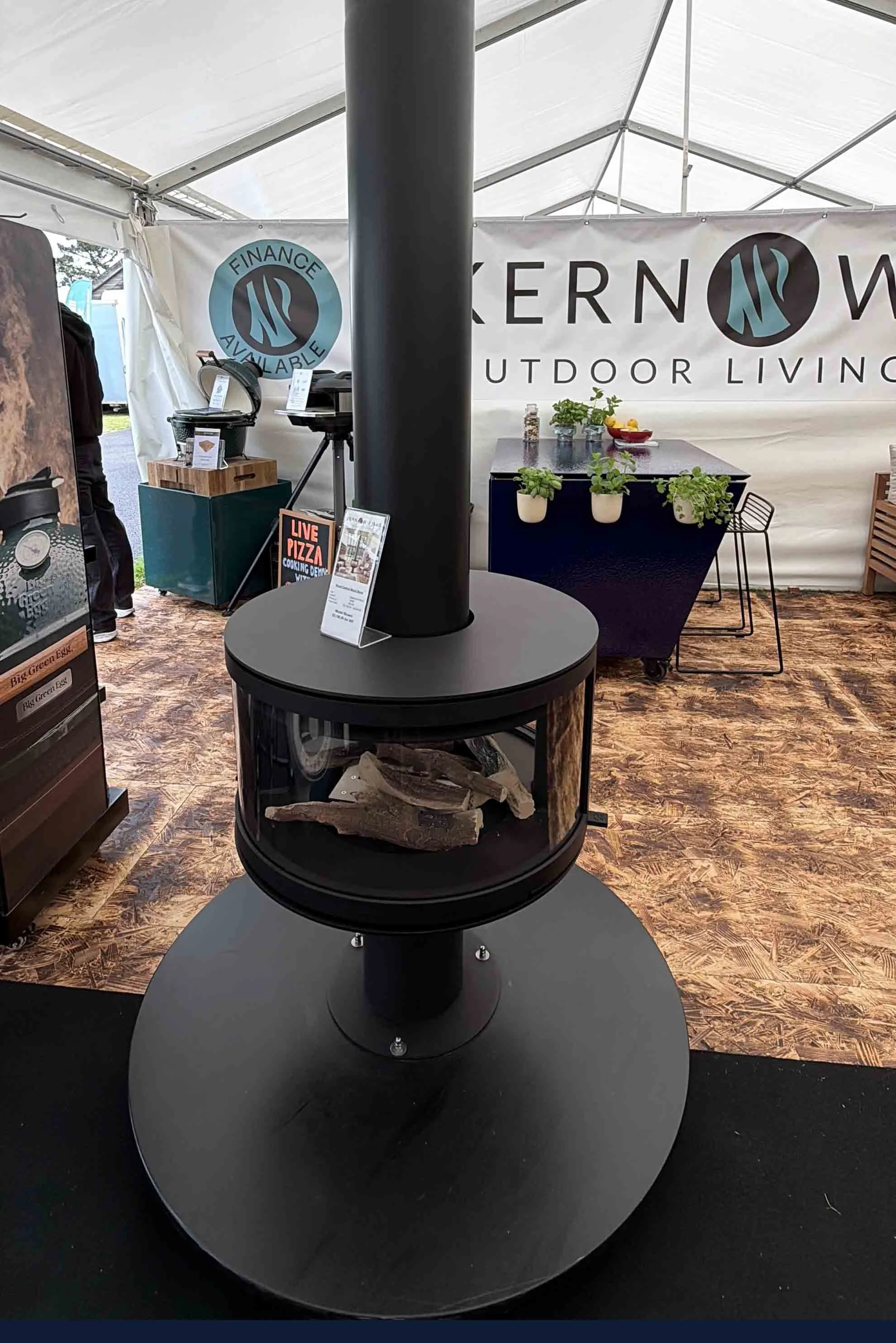 View across the Kernow Fires Stand at the Royal Cornwall Show