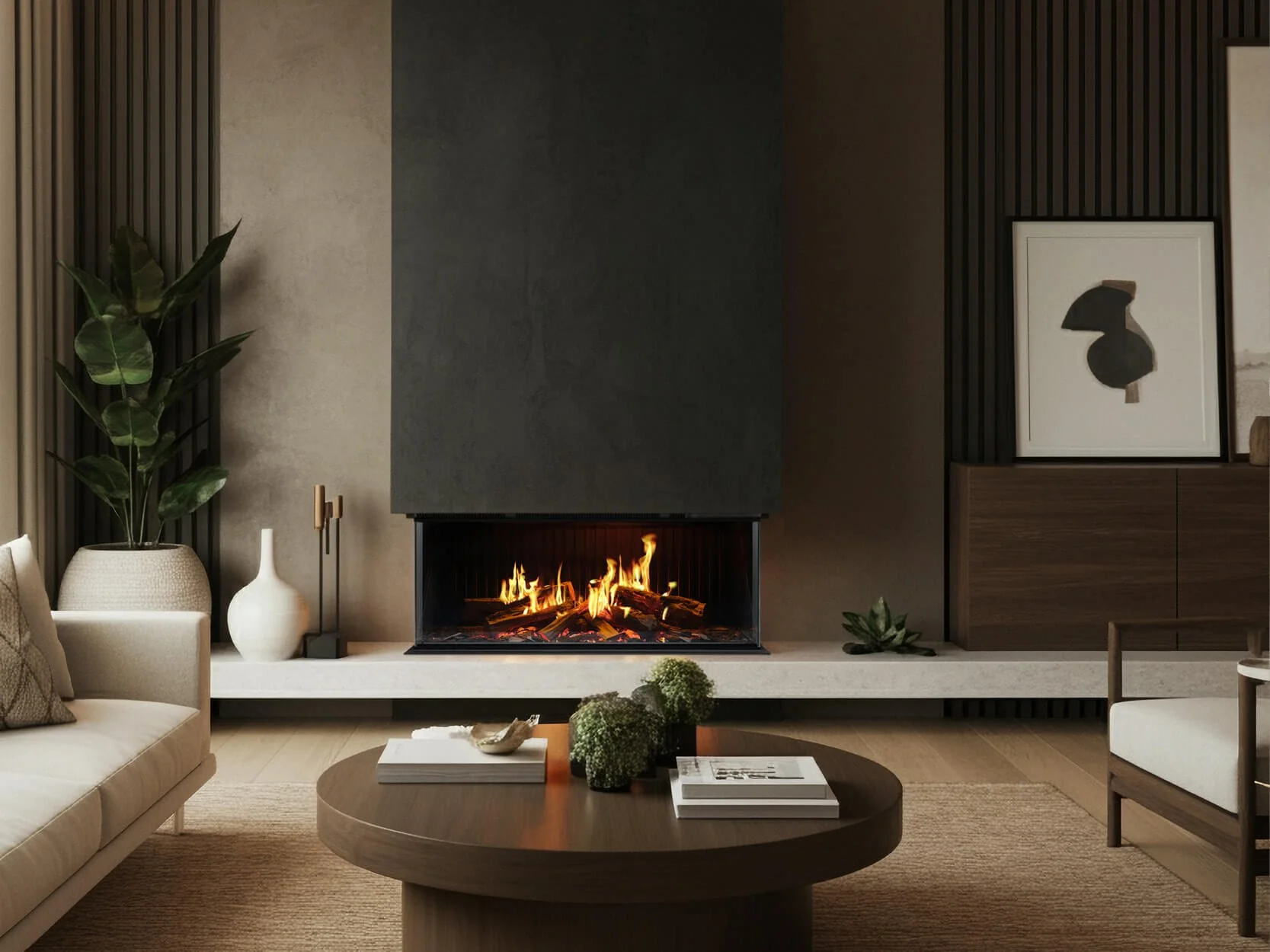 electric fire with realistic flame picture in cornwall