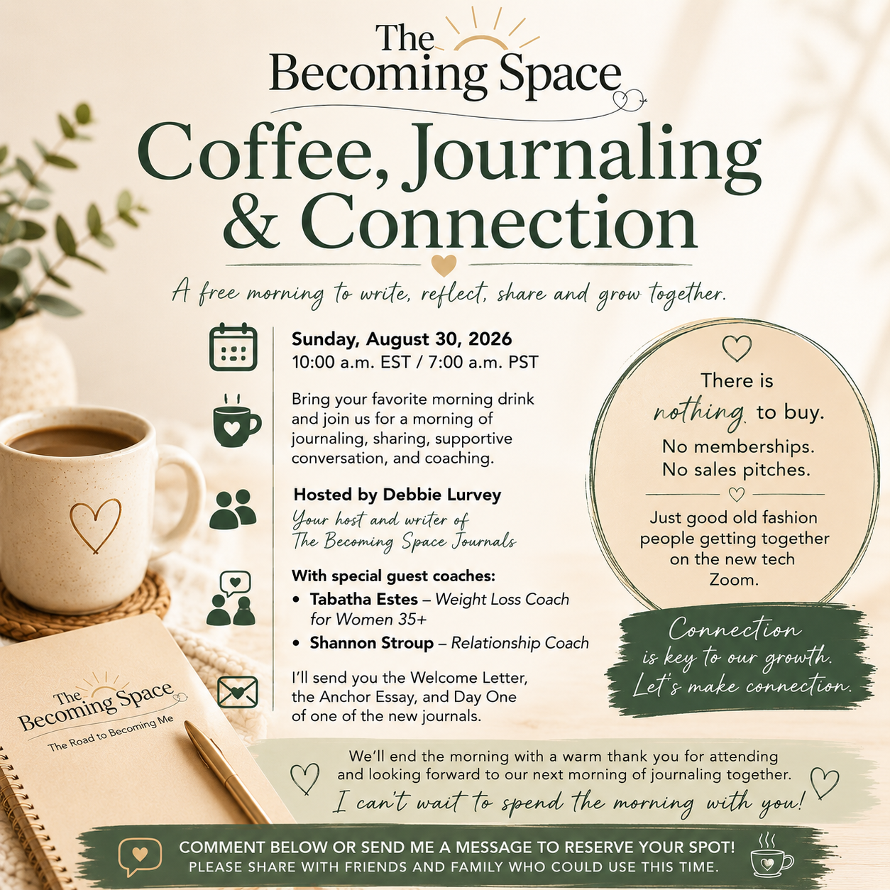 ☕ The Becoming Space: Coffee, Journaling &amp; Connection