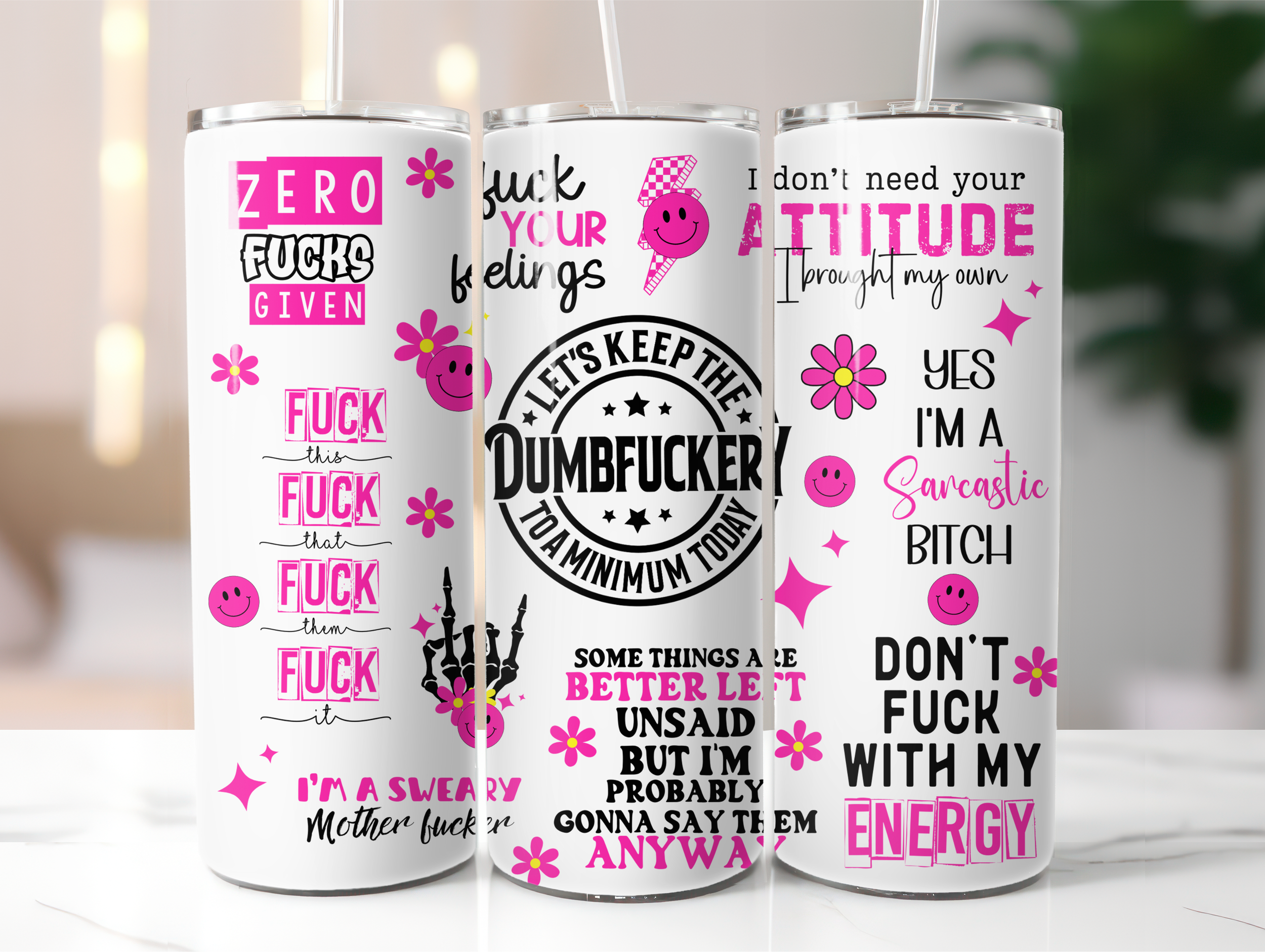 Pink sarcastic tumbler