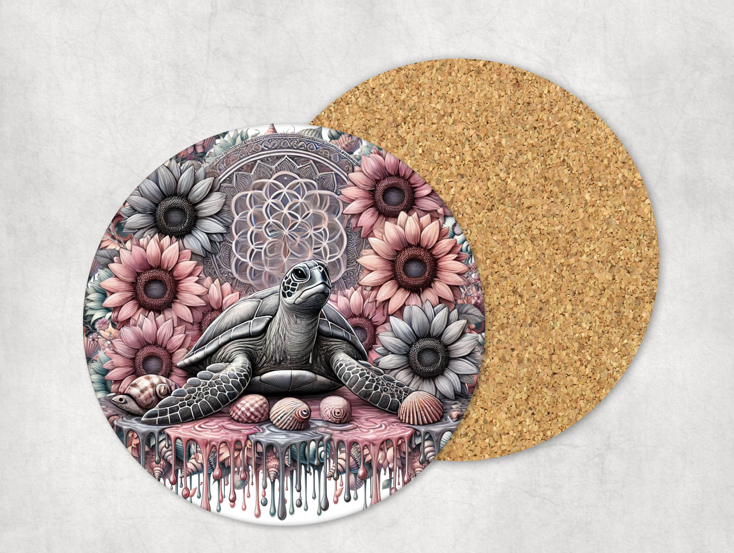 Flower Turtle Mug Coaster