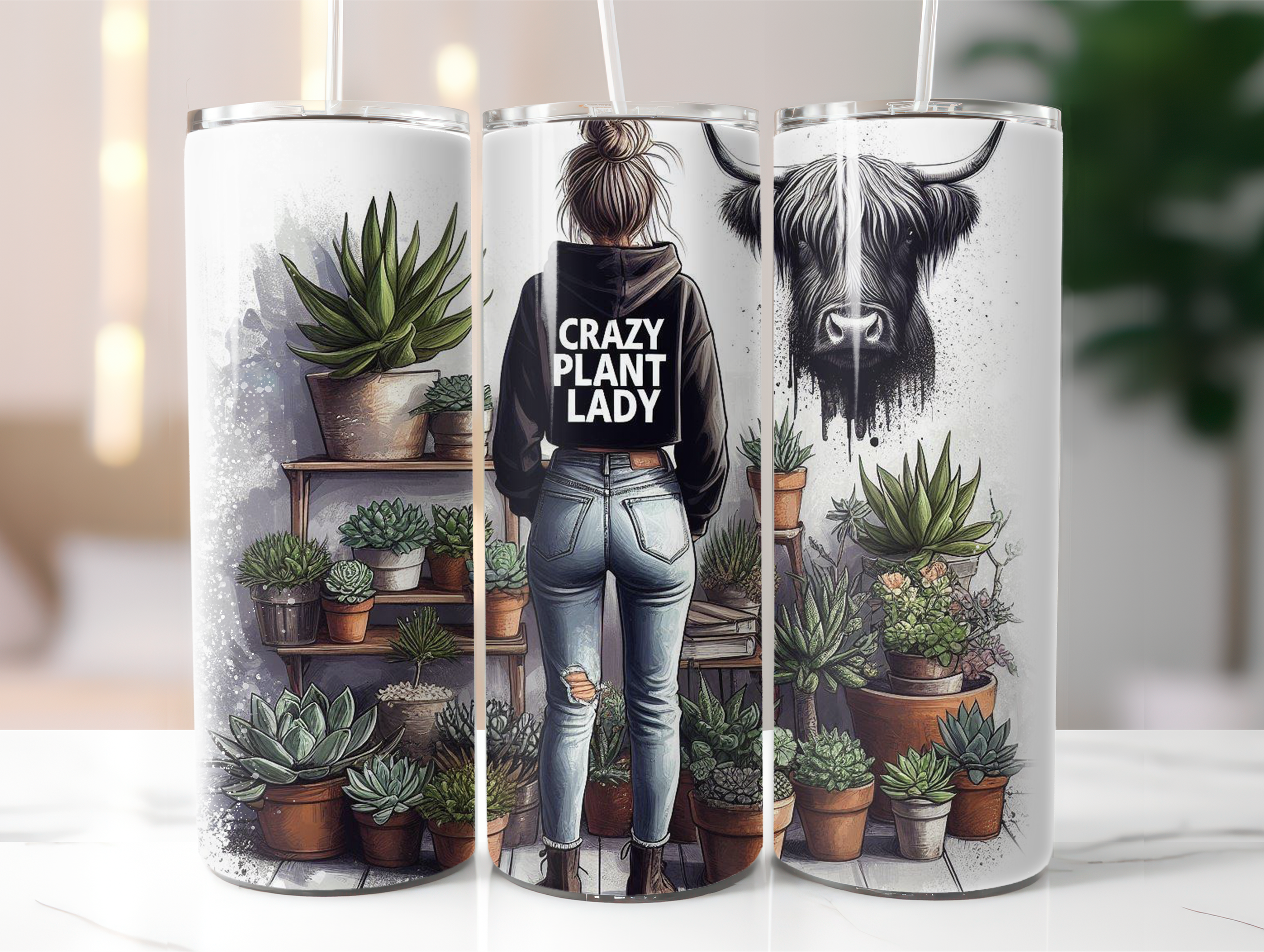 Crazy plant lady tumbler