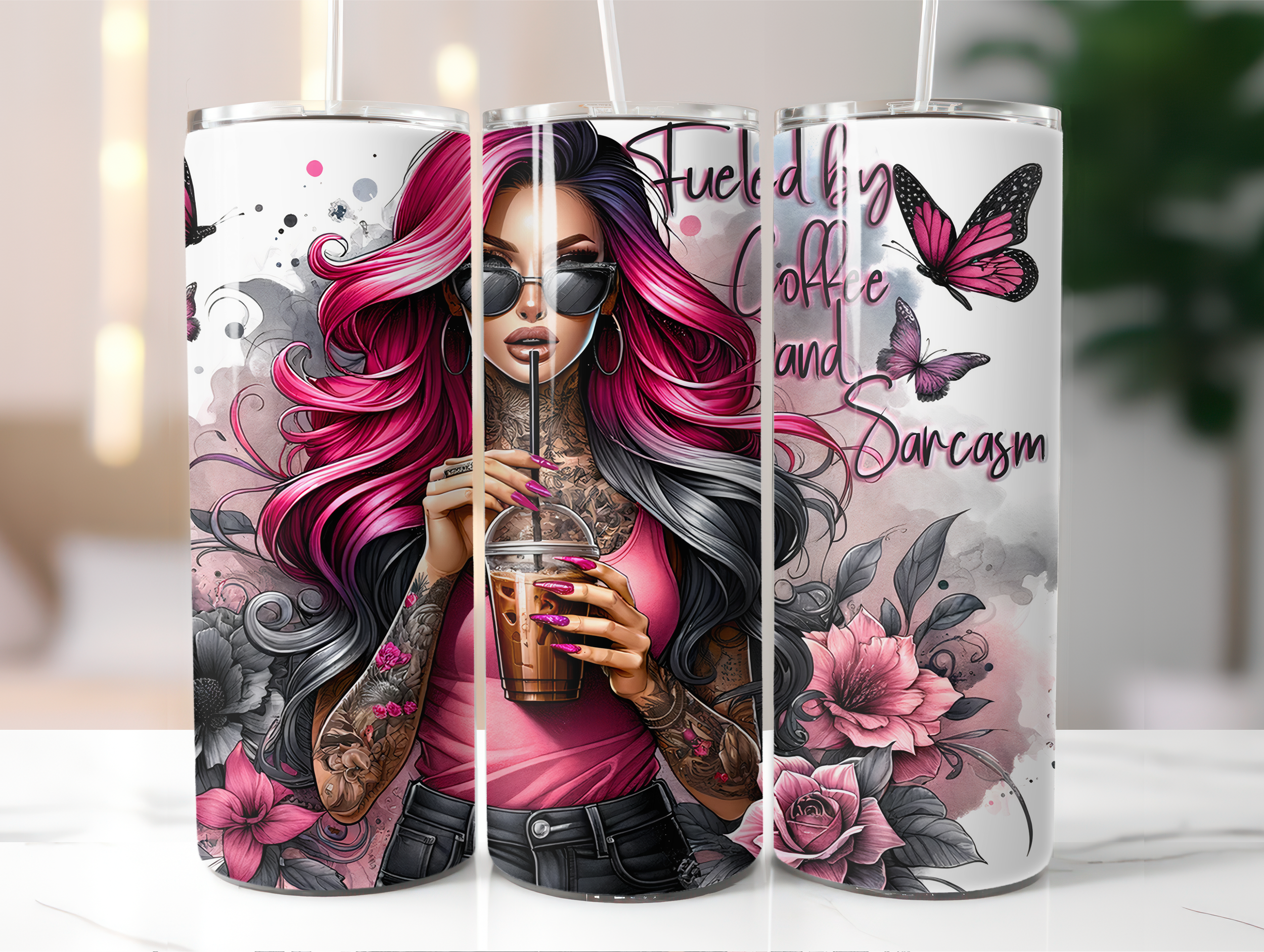 Coffee and sarcasm tumbler
