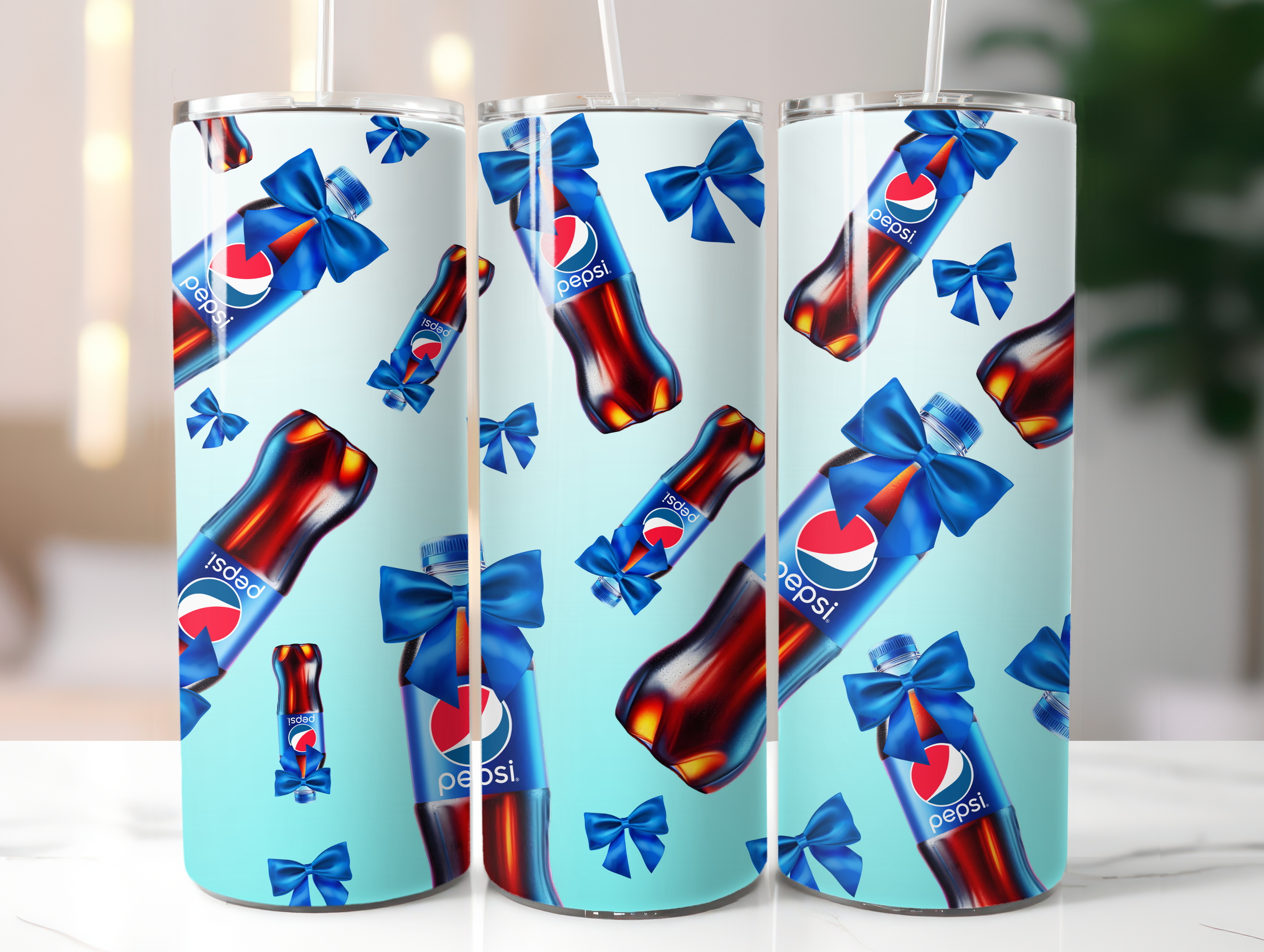 Blue fizzy drink tumbler