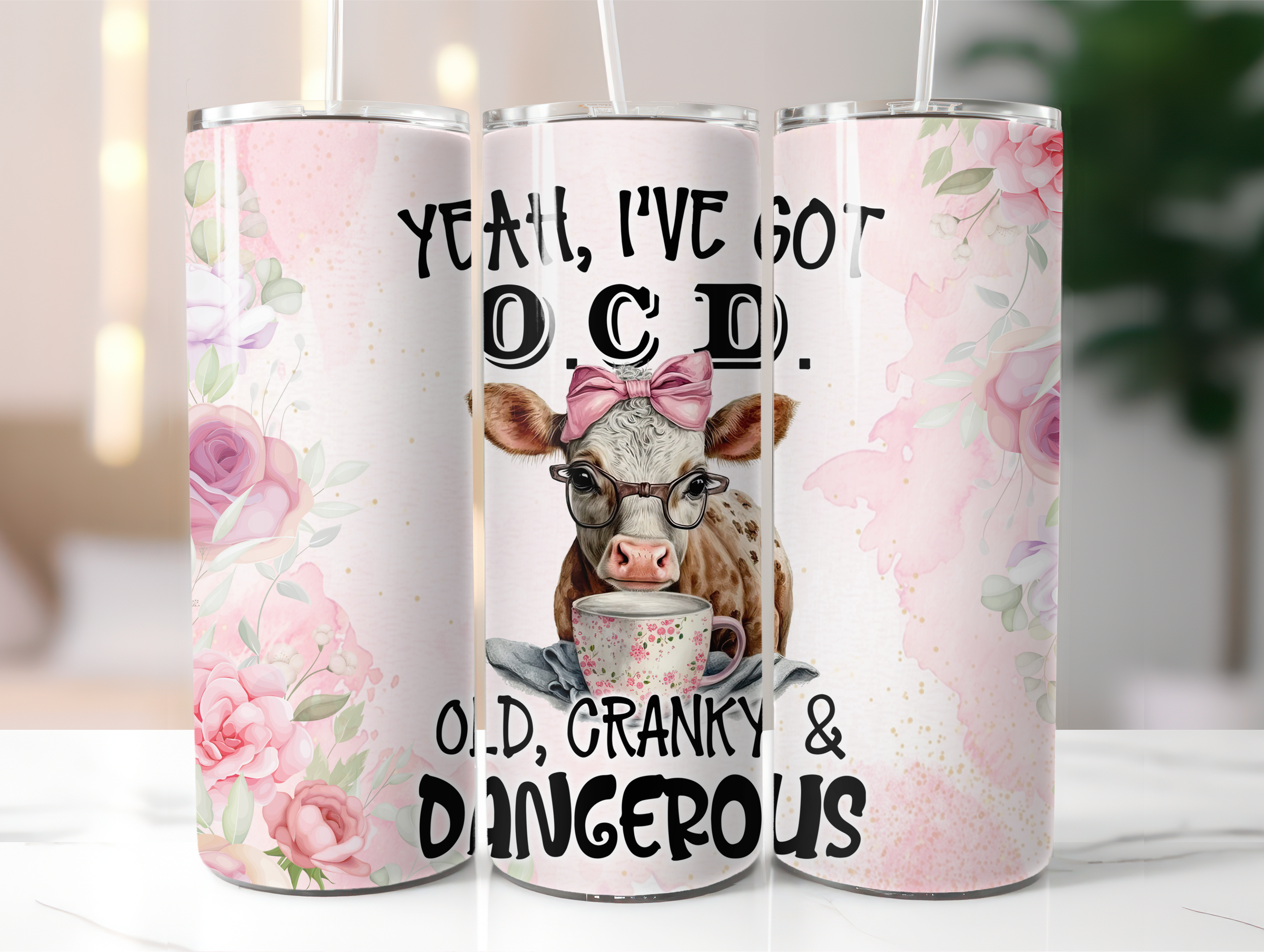 OCD cow tumbler