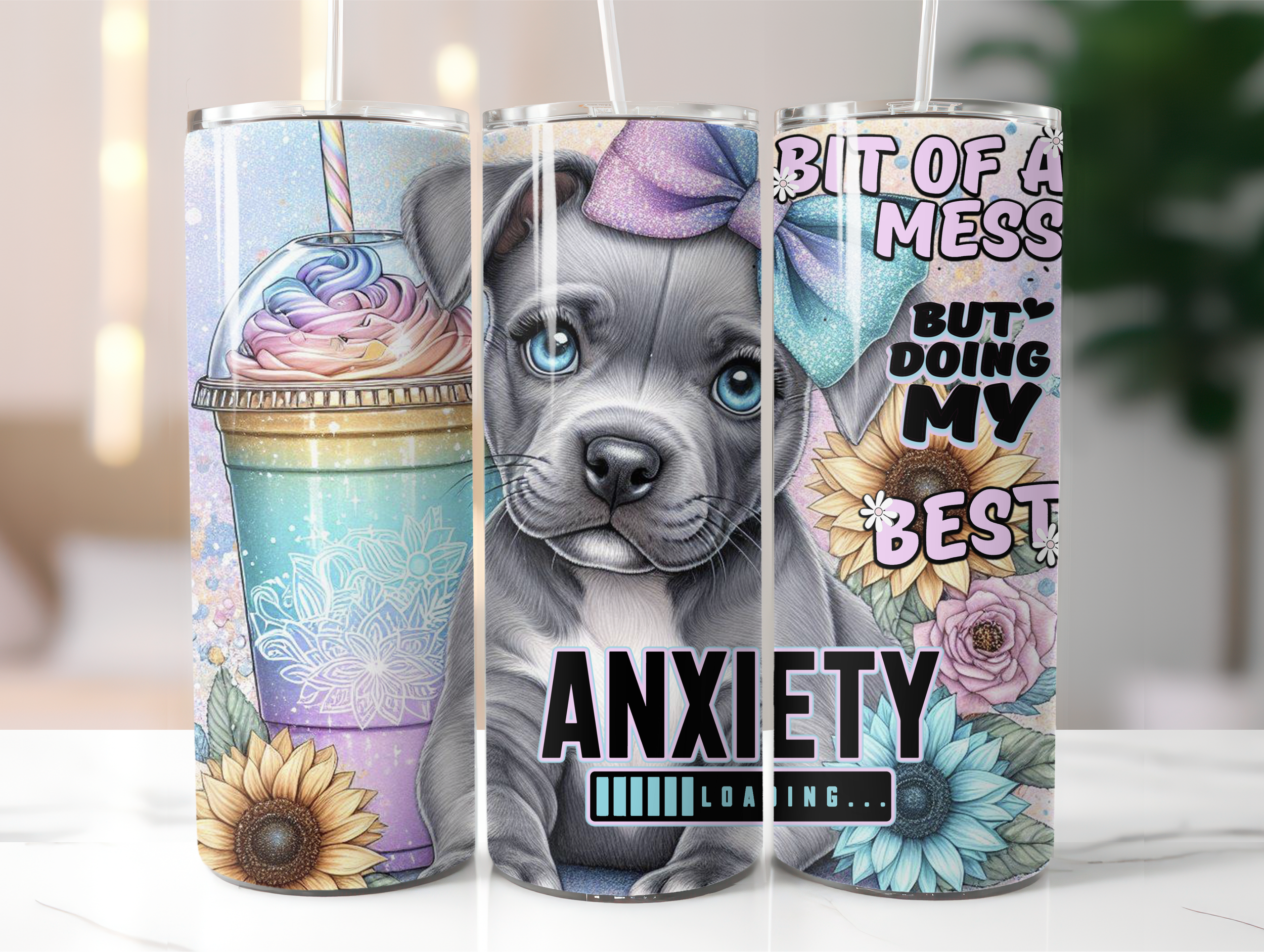 Staffy Anxiety tumbler