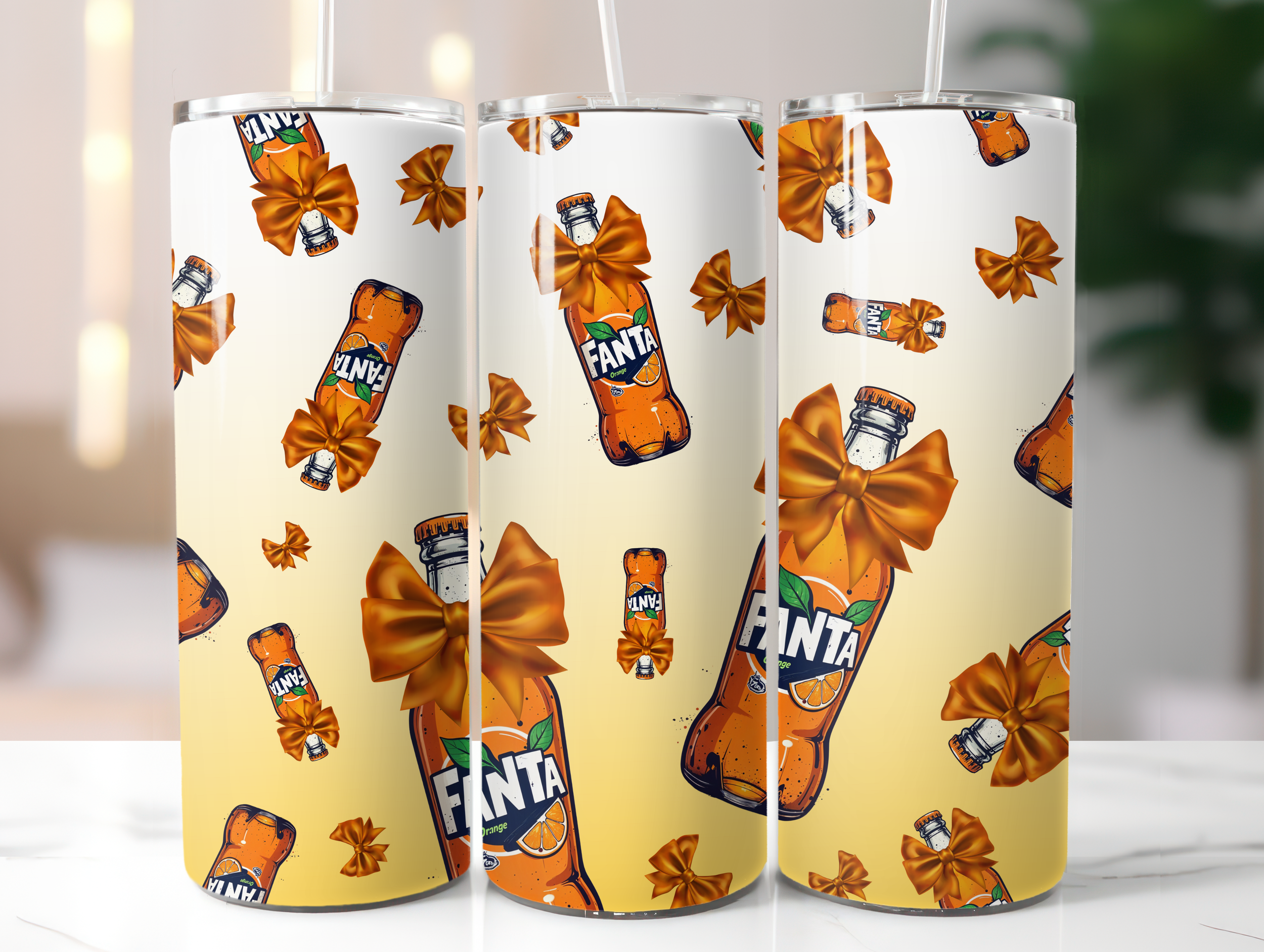 Orange fizzy drink tumbler