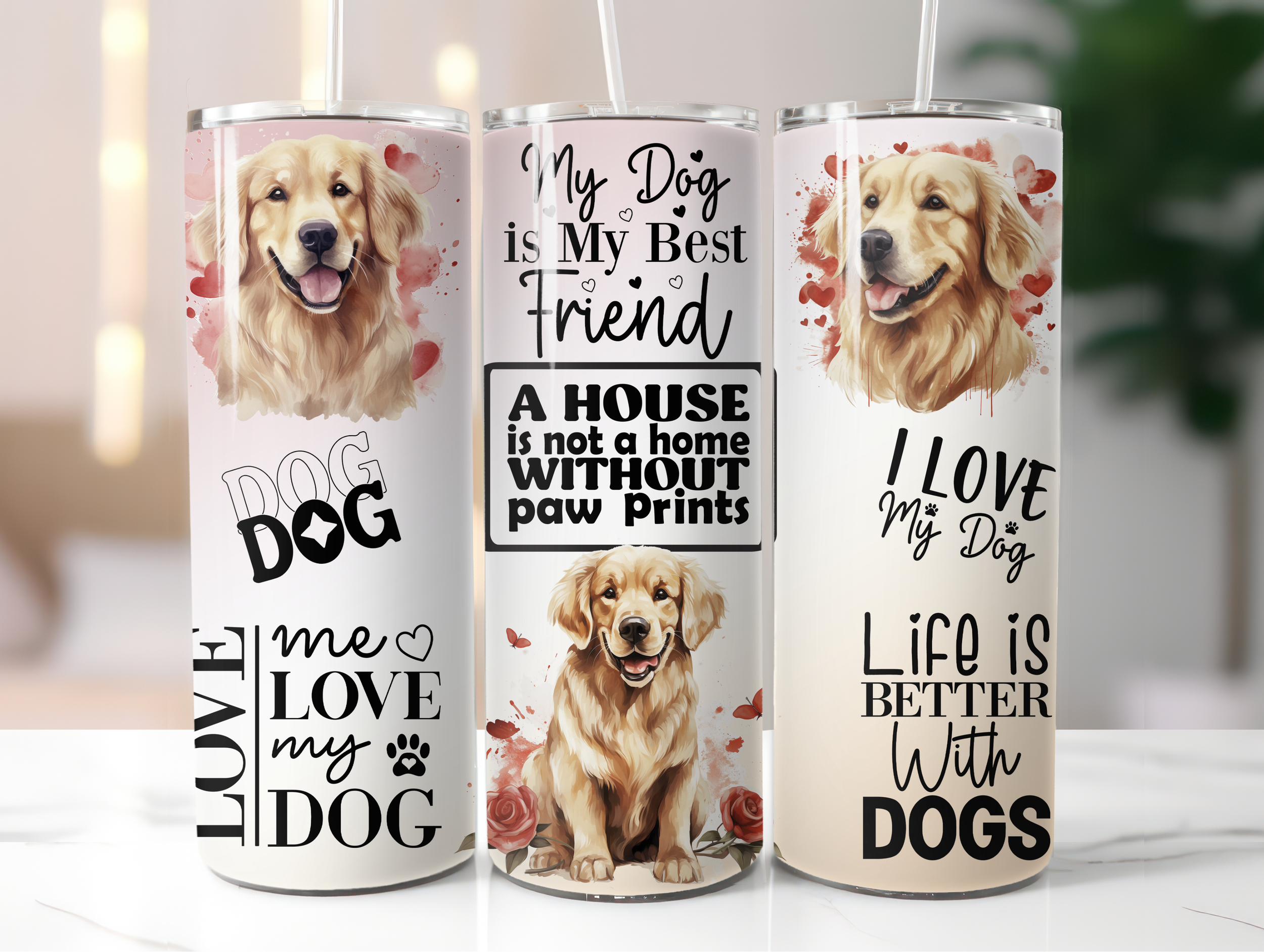 Golden retriever tumbler