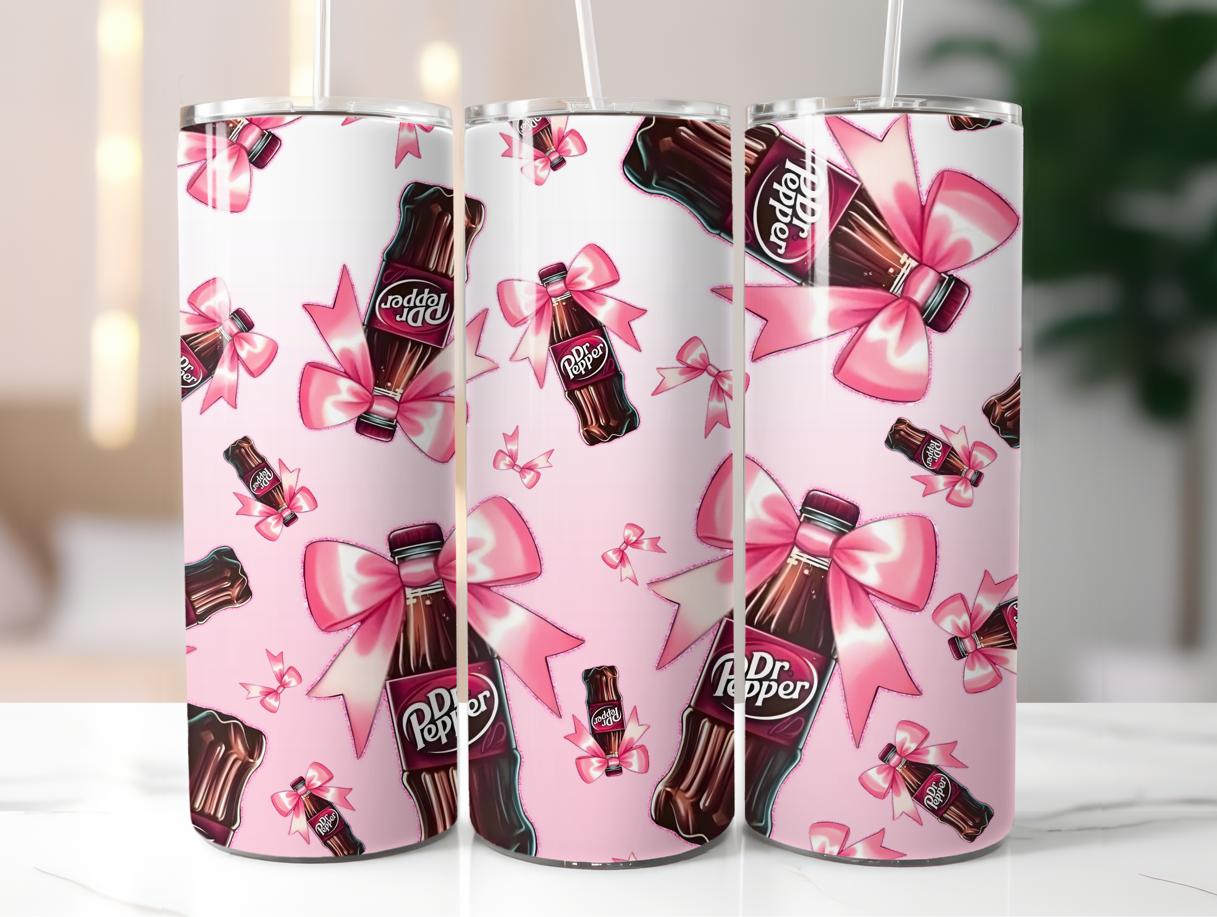 Dr Pepper bow tumbler