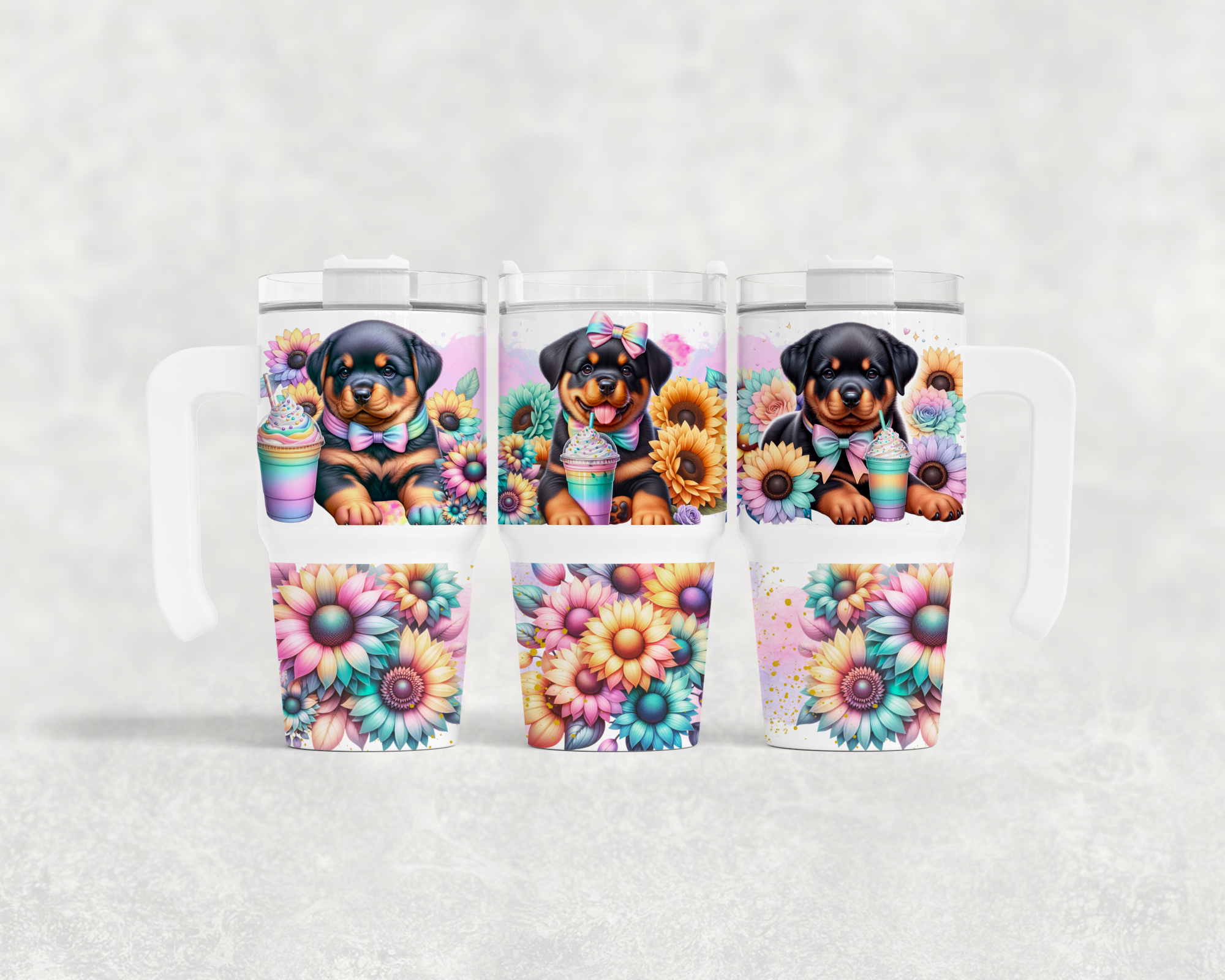 Sunflower Rottweiler tumbler