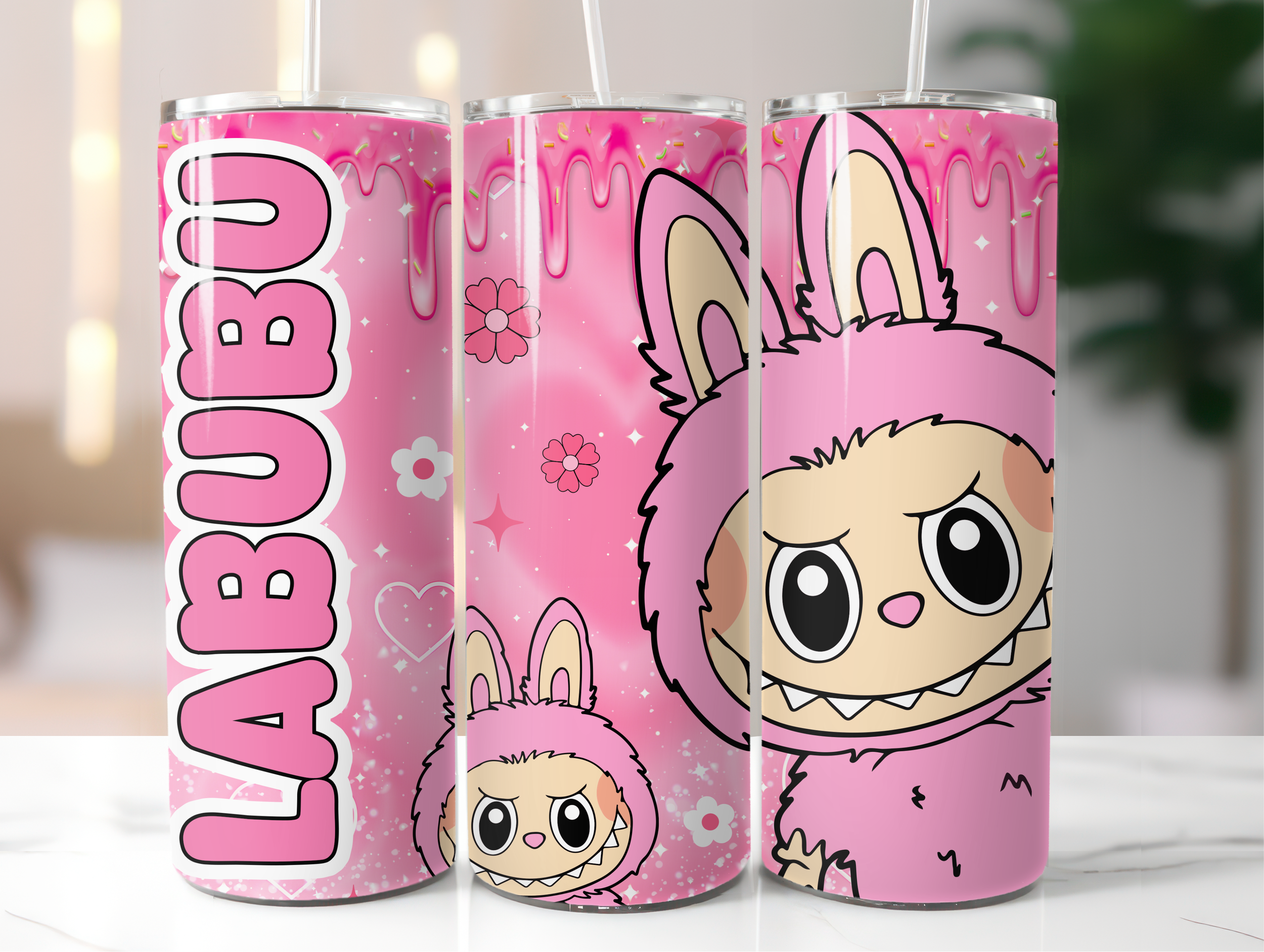 Labubu pink tumbler