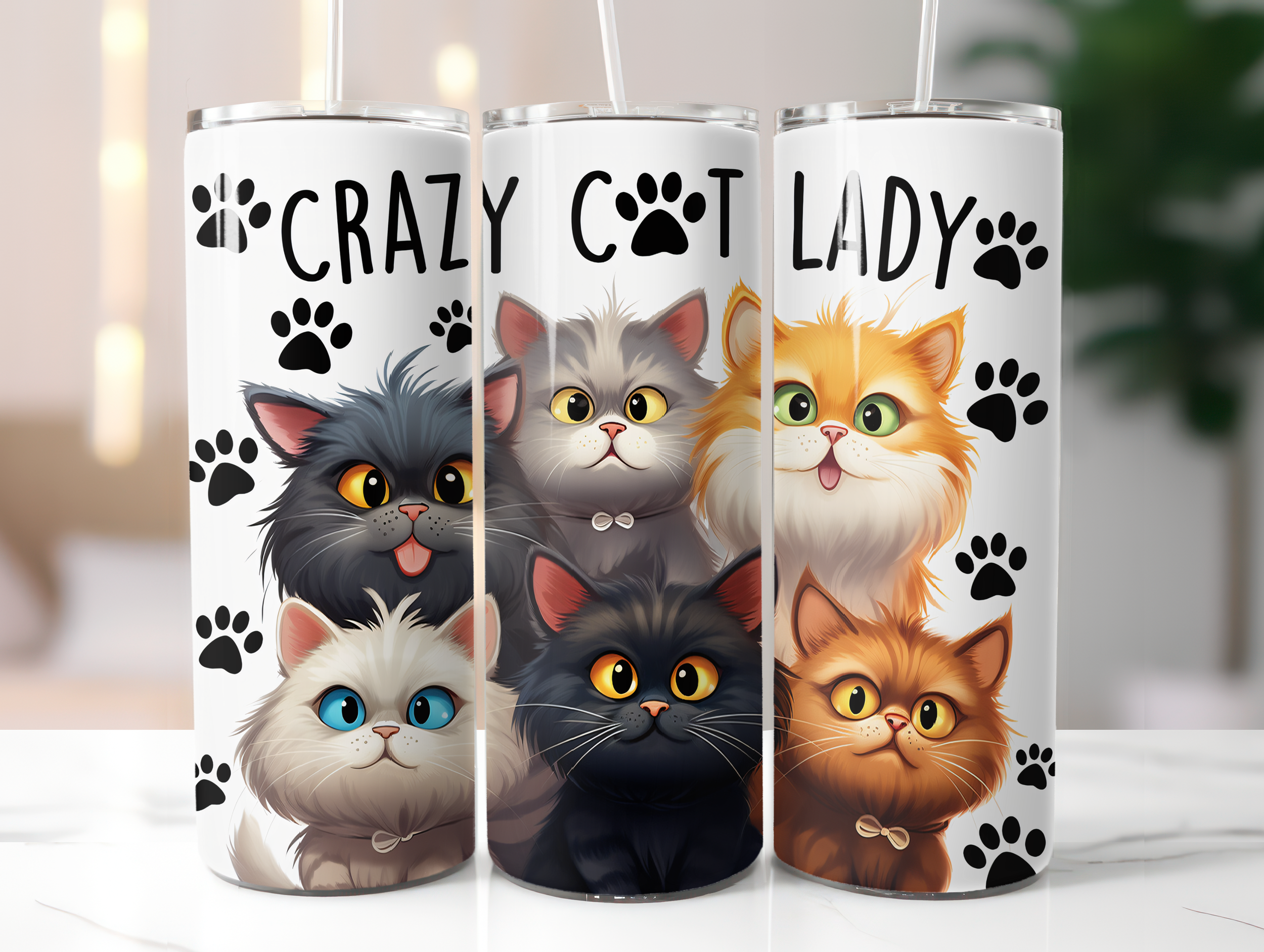 Crazy cat lady tumbler