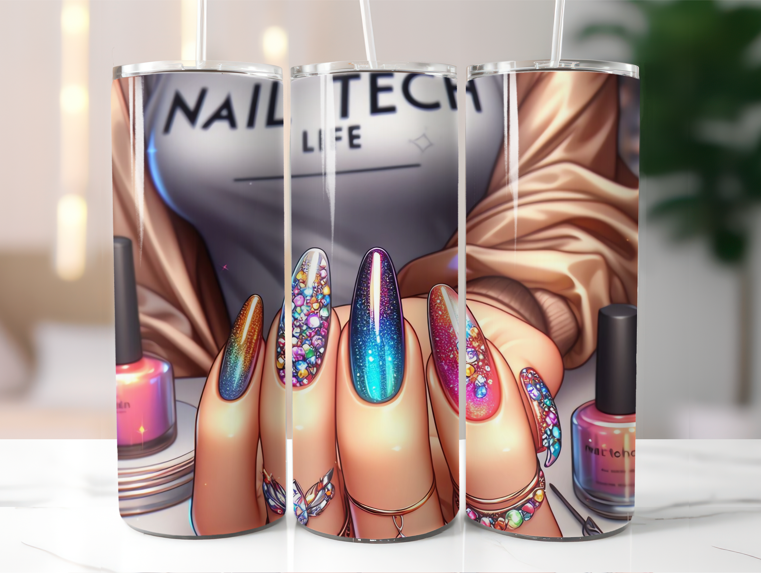 Nail tech tumbler