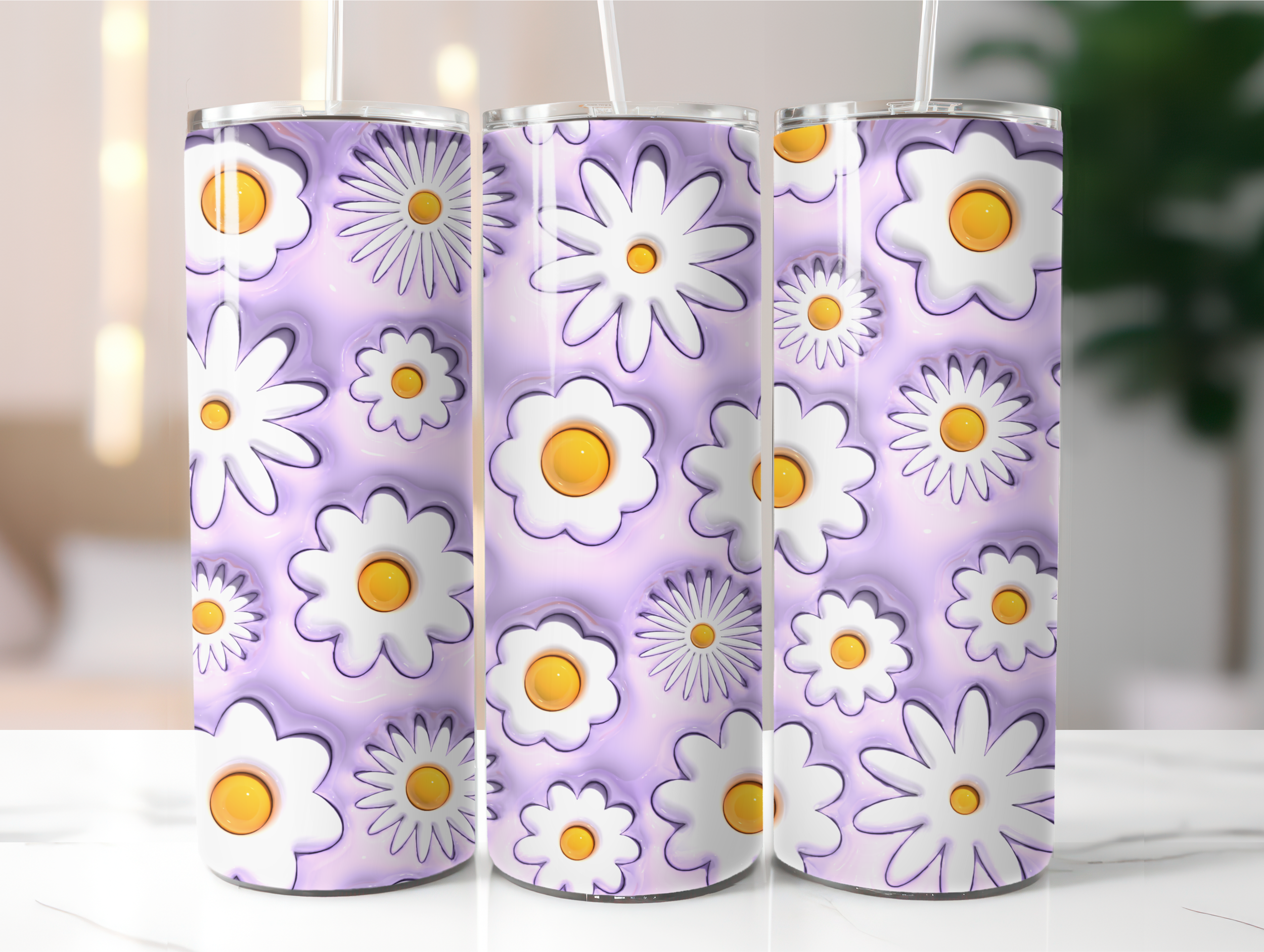 Purple daisy tumbler