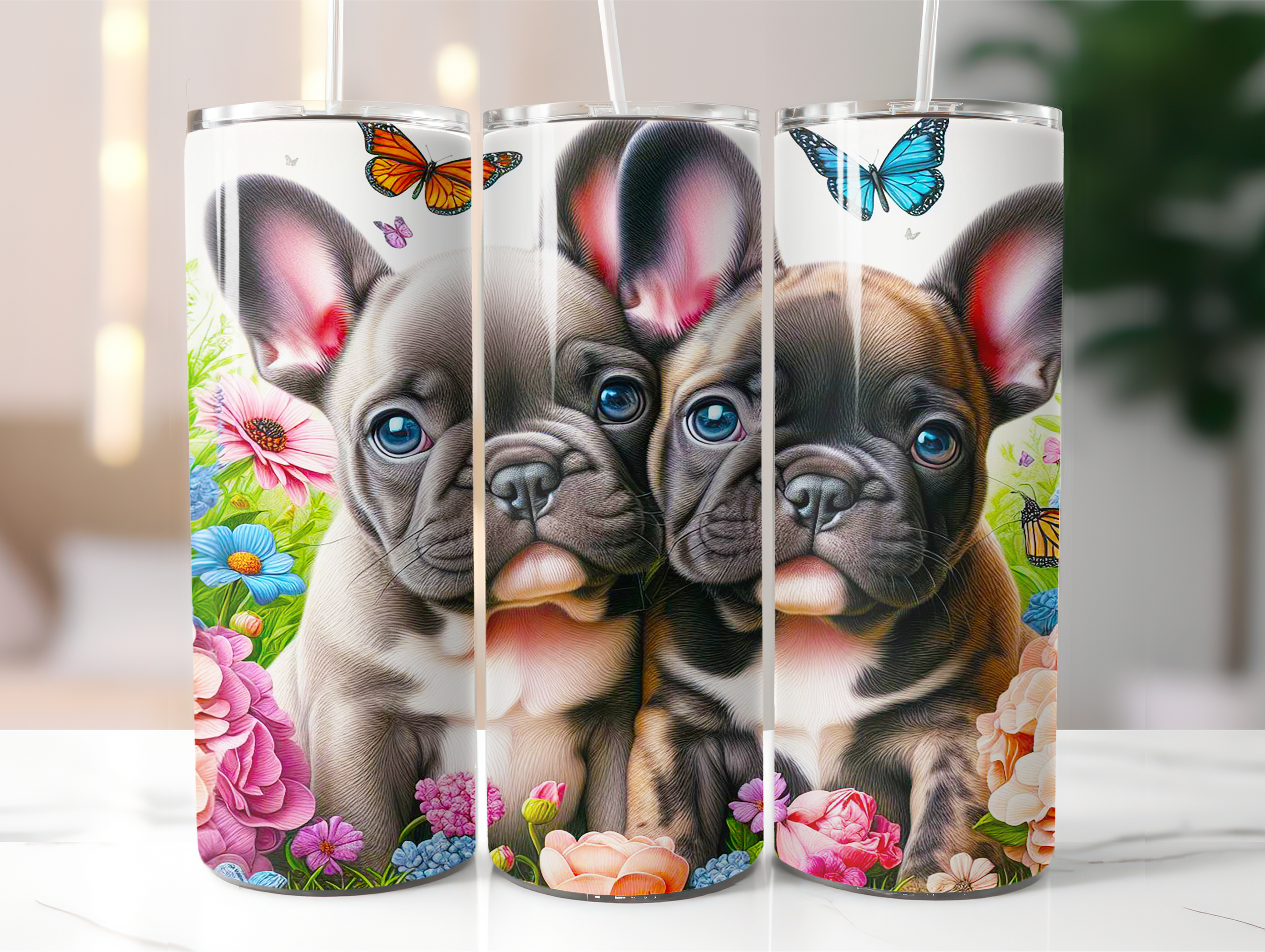 Butterfly Frenchie's tumbler