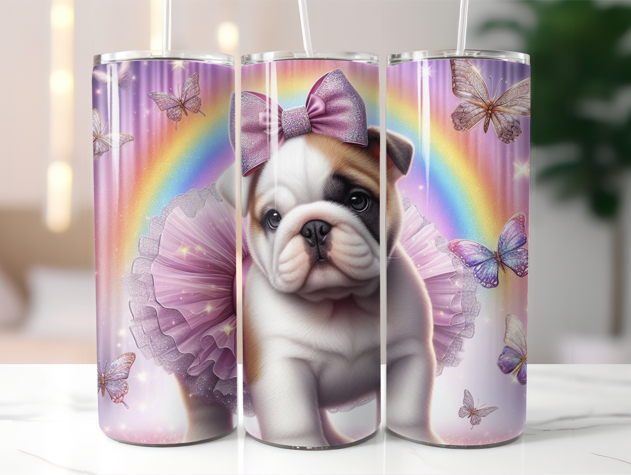 Rainbow bulldog tumbler