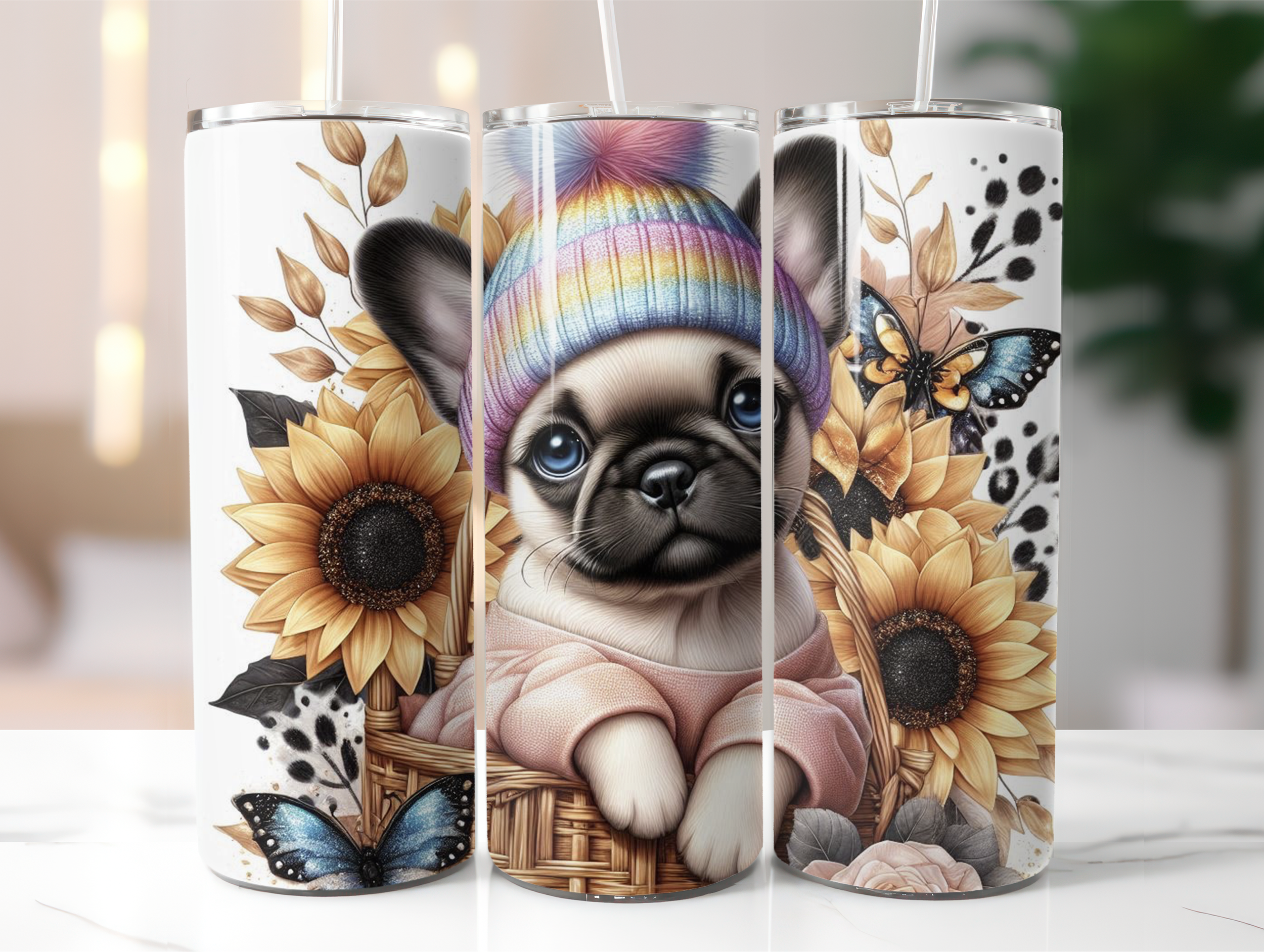Sunflower bulldog tumbler