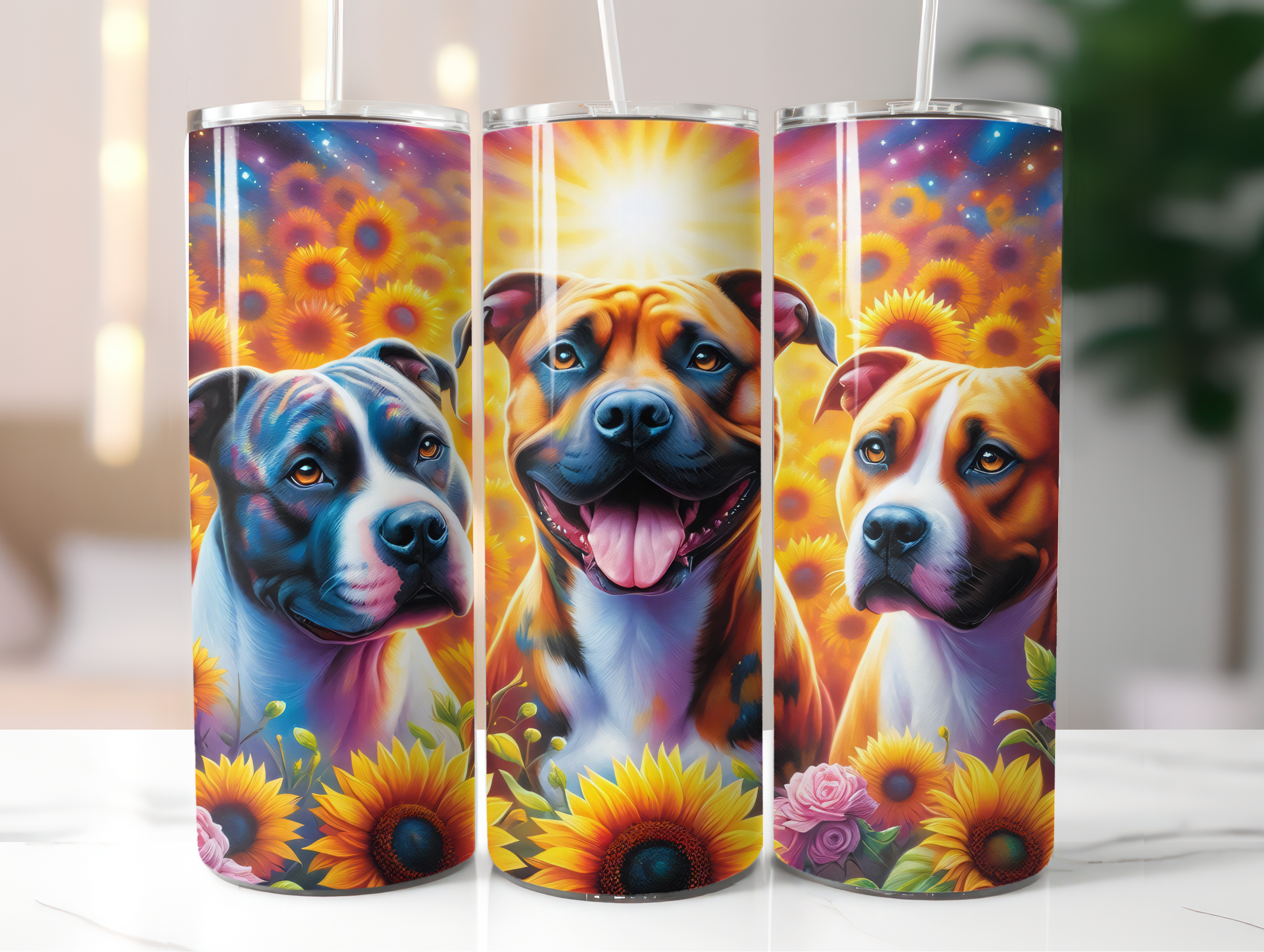 Sunflower Pitbull tumbler