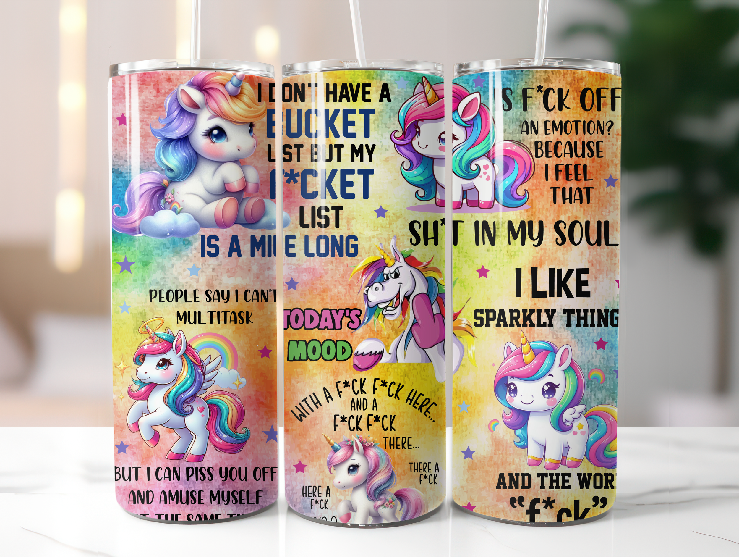 Funny unicorn tumbler