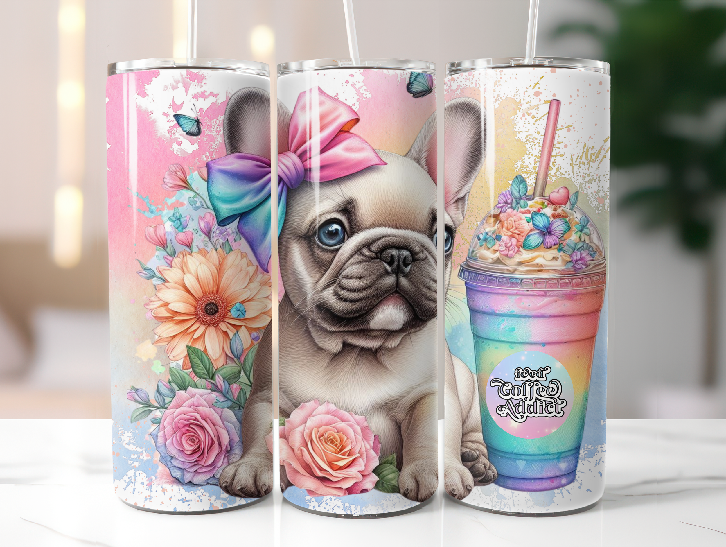 Rainbow flower frenchie