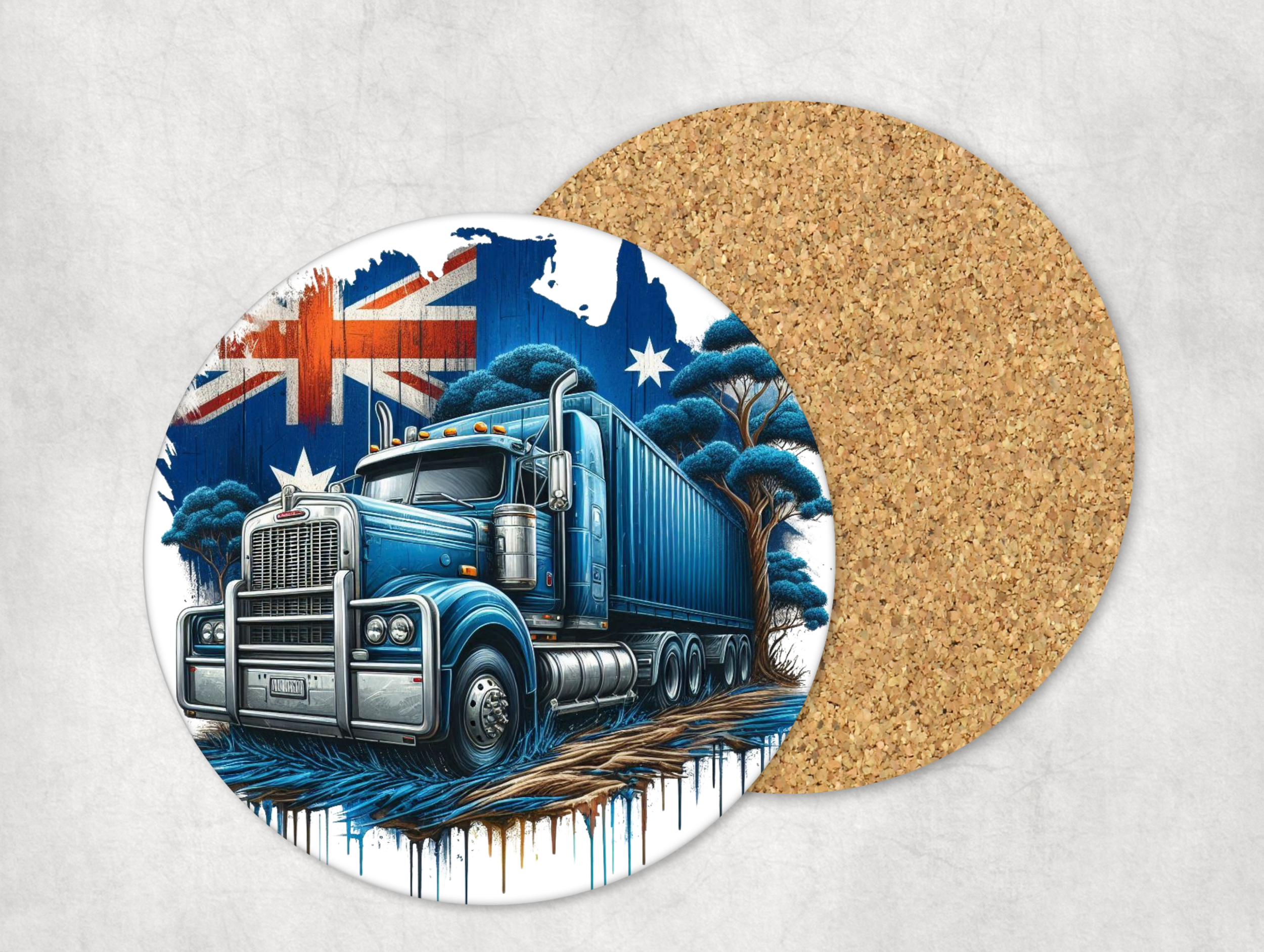 Blue Truck Mug Coaster
