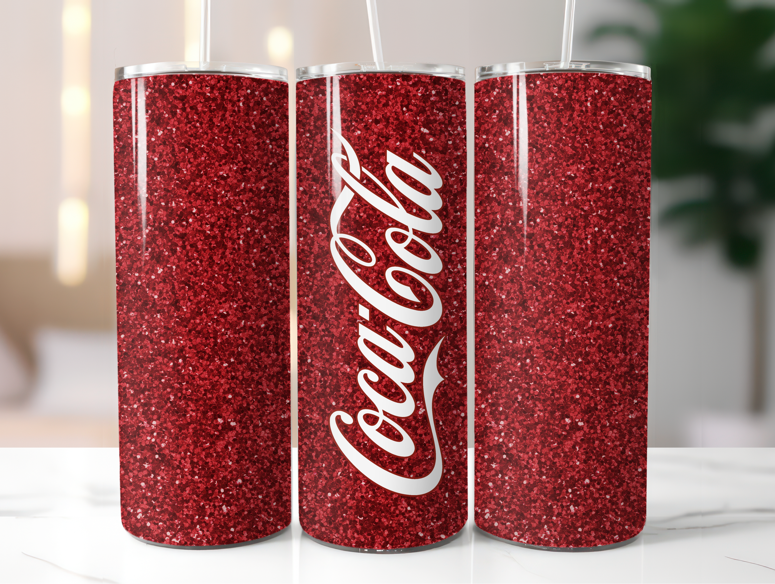 Glitter soft drink tumbler