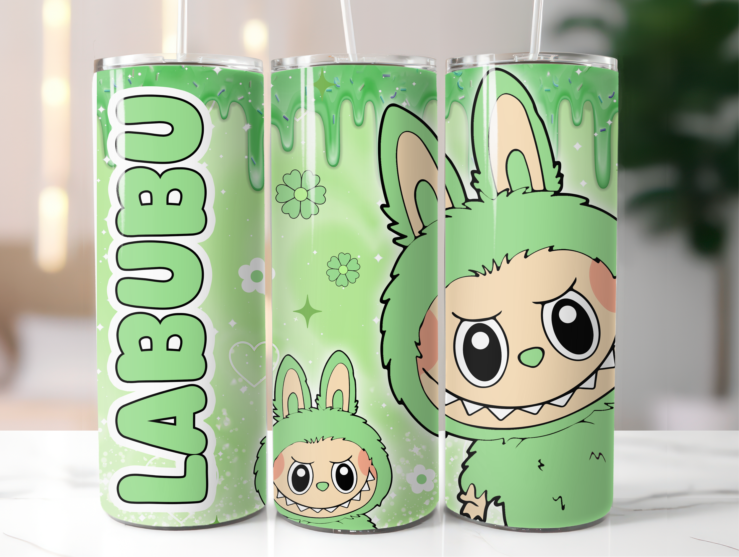 Labubu green tumbler