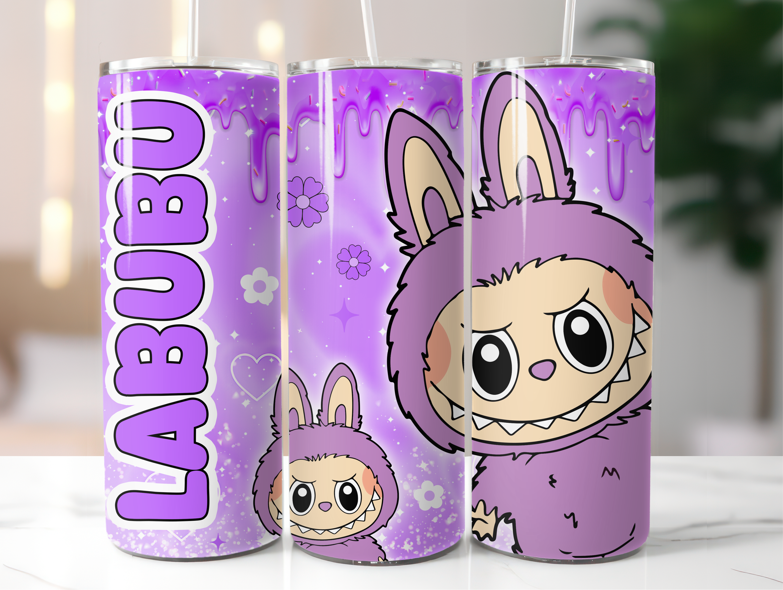 Labubu purple tumbler
