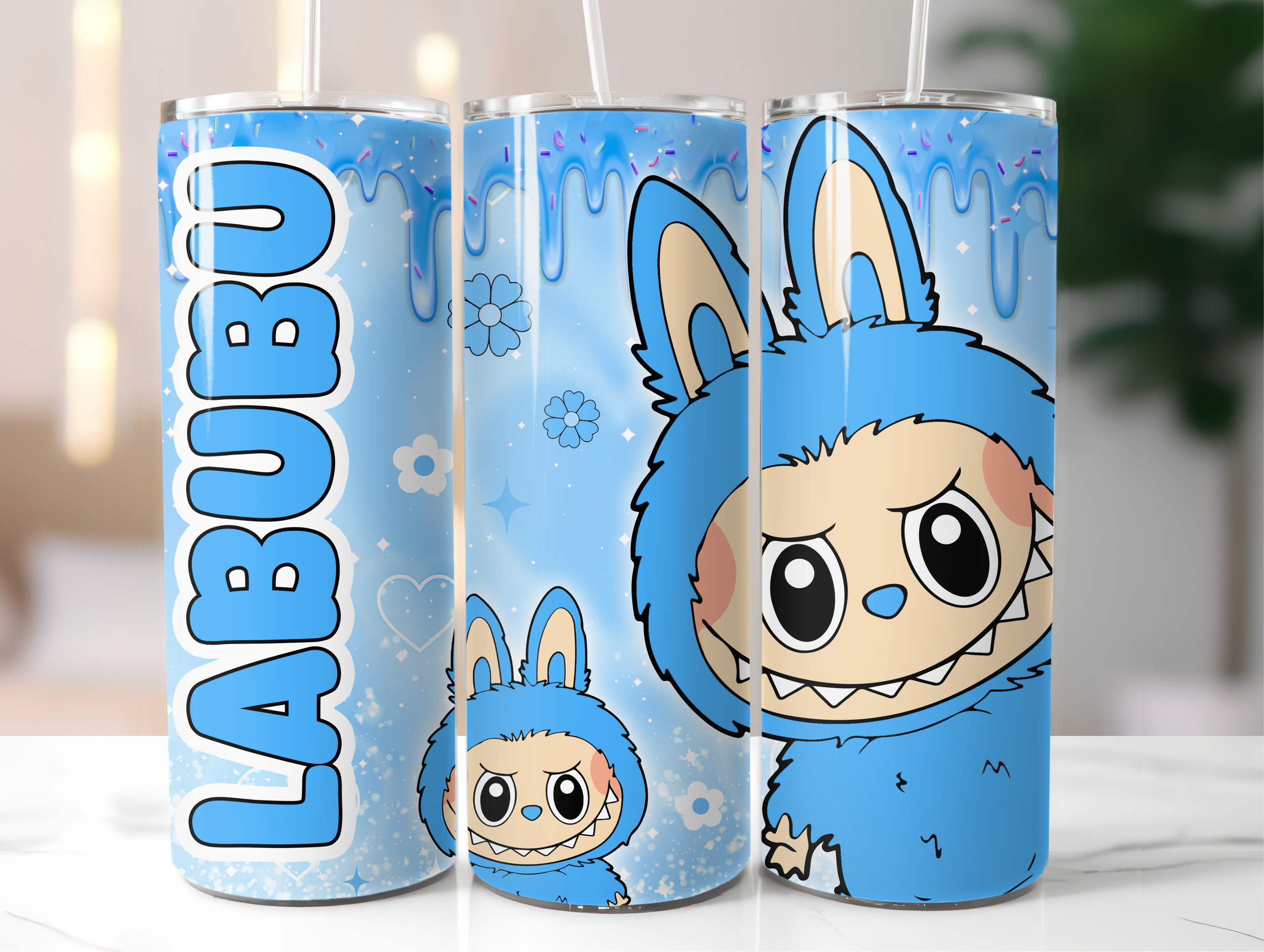 Labubu blue tumbler