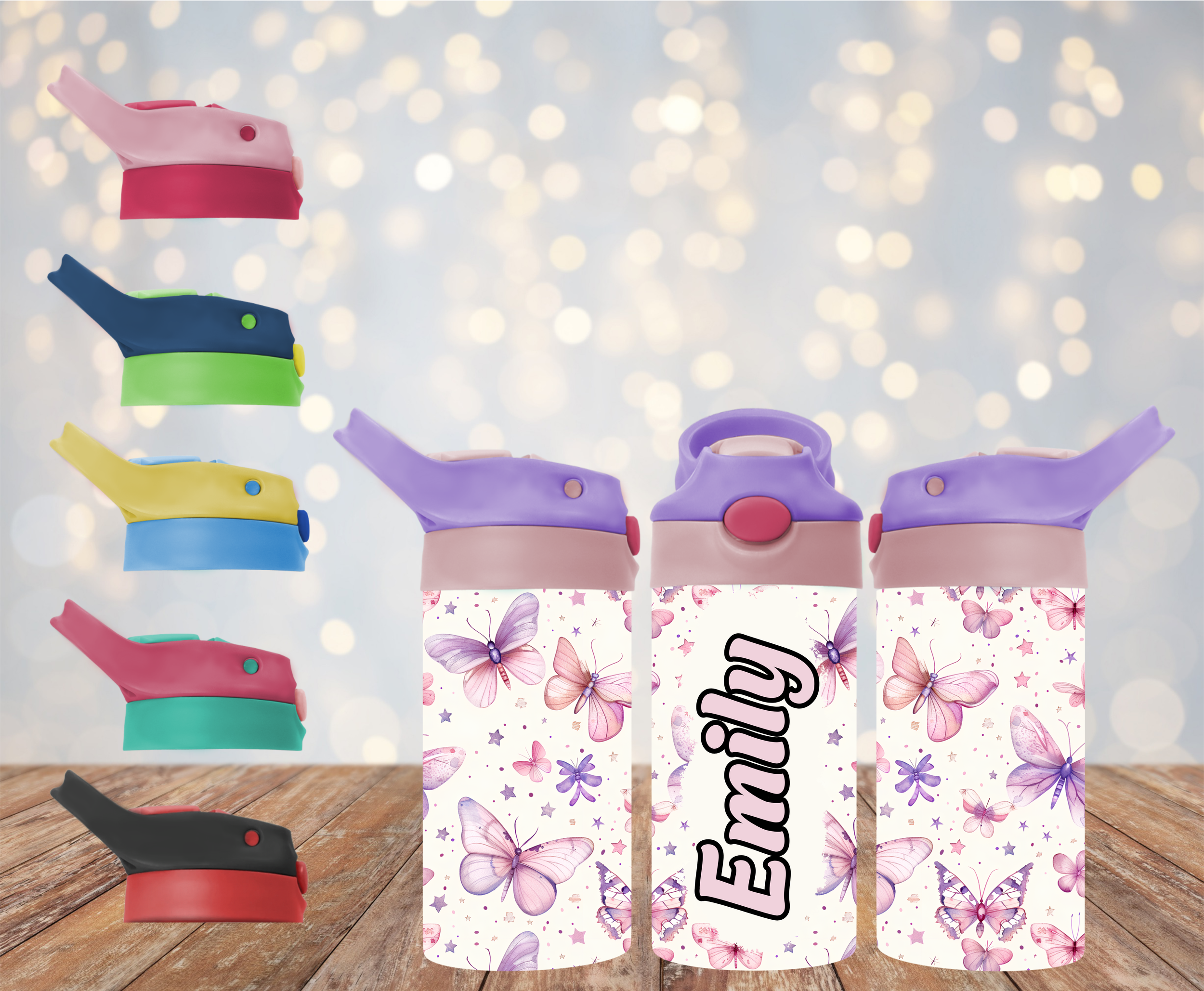 12oz Customisation Butterfly Kids Drink Bottle